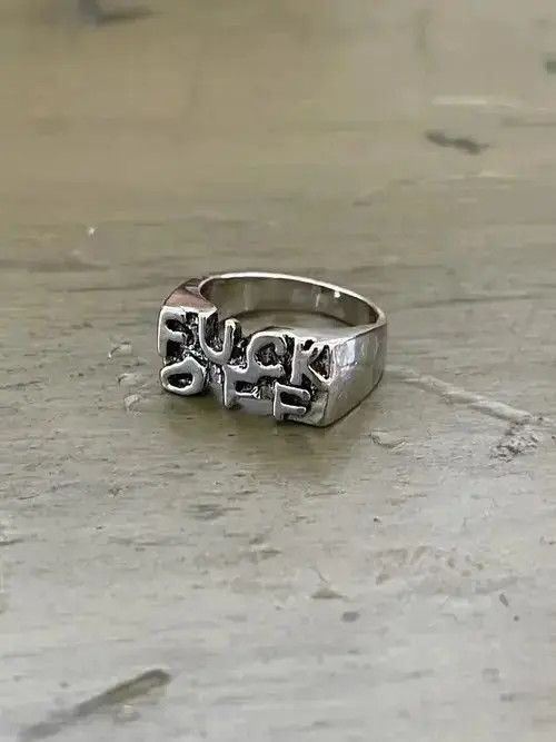 Vintage “Fuck You” Punk Ring Size ONE SIZE - 4 Thumbnail