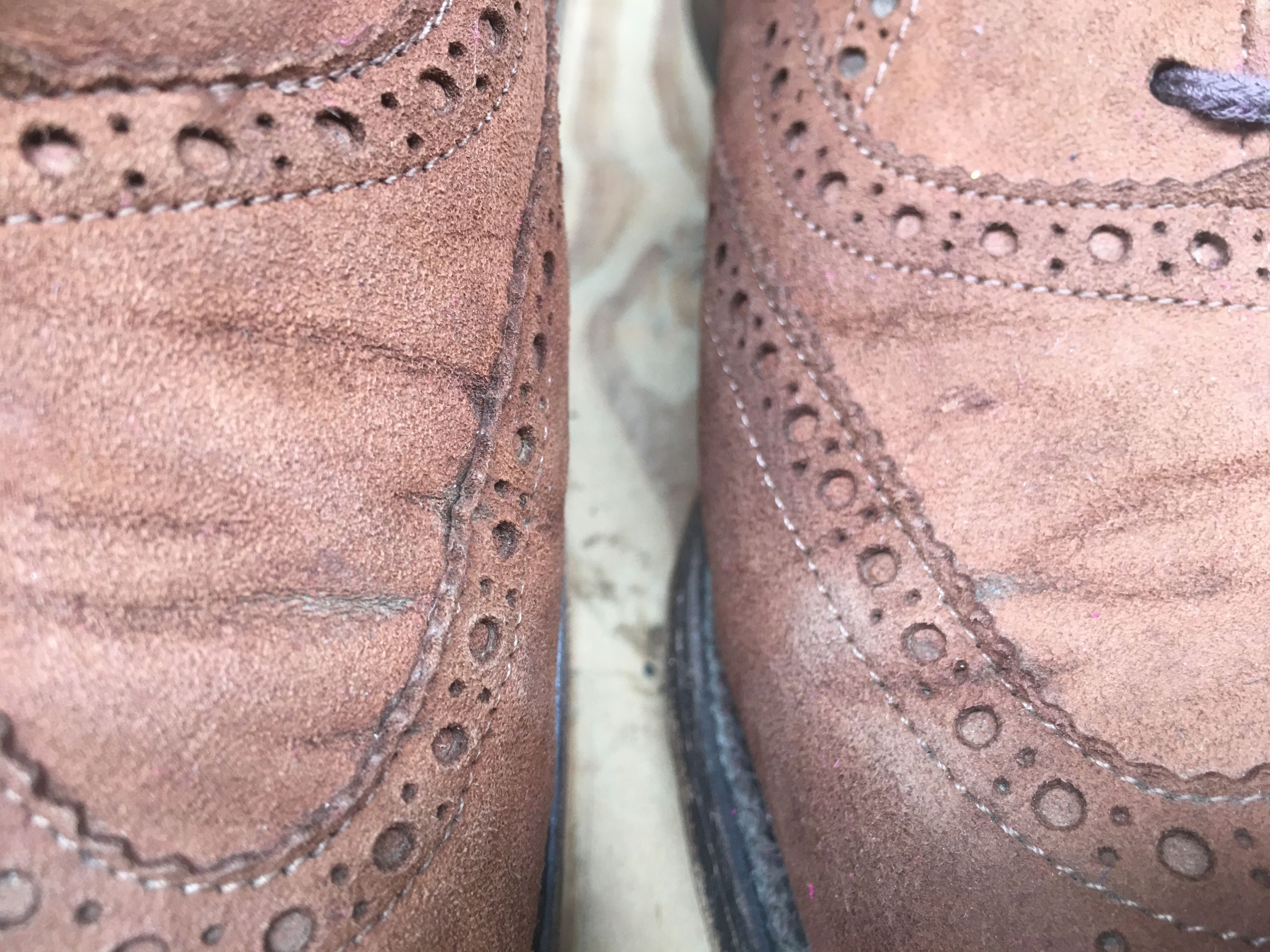 Tricker's Trickers Full Wing Tip suede Brown Mens Dress Shoes USA 11 Size US 11 / EU 44 - 6 Thumbnail