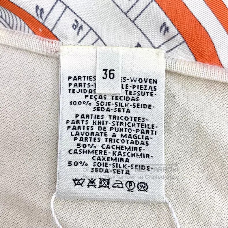 Hermes Hermes Bicolor Silk Compass Printed Cashmere V-Neck Long S Size XS / US 0-2 / IT 36-38 - 6 Thumbnail