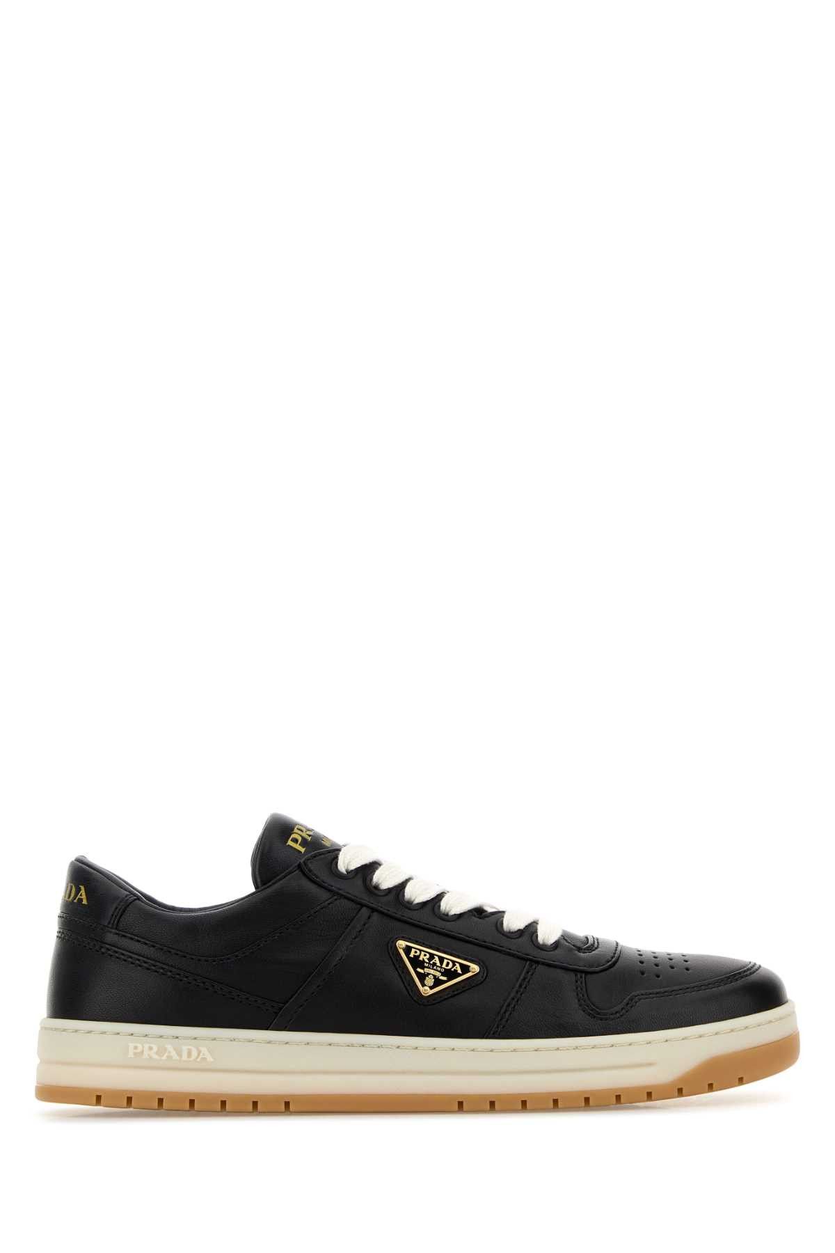Prada Black Nappa Leather Downtown Sneakers Size US 7 / IT 37 - 1 Thumbnail
