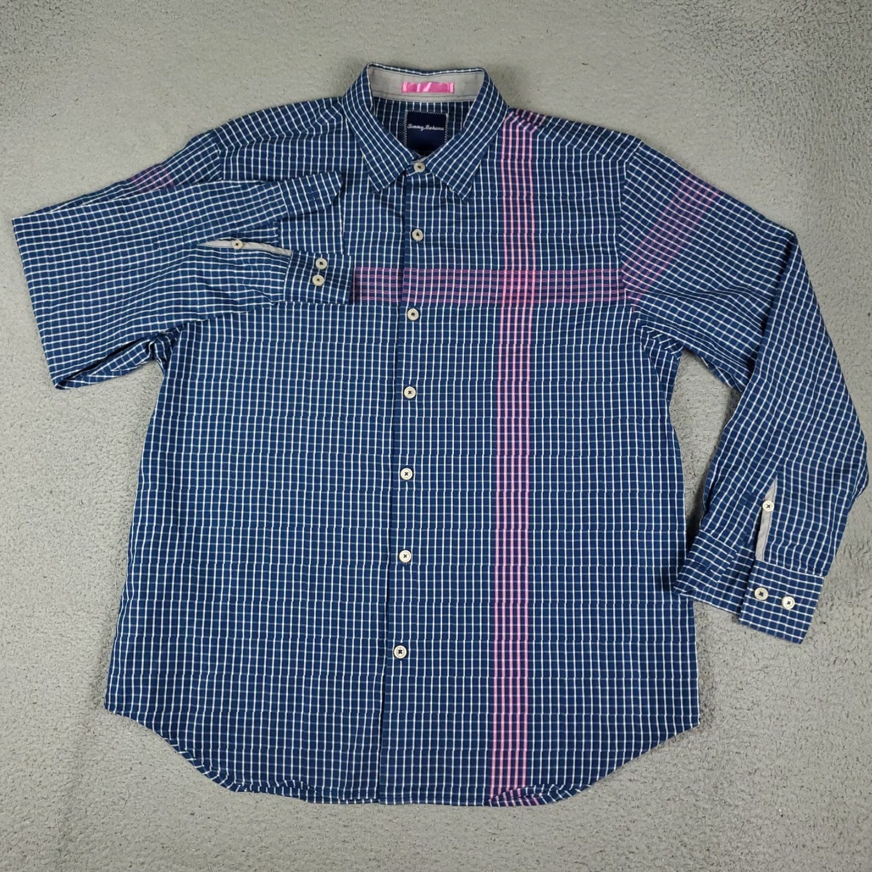 Tommy Bahama Tommy Bahama Shirt Mens Large Blue Check Cotton Button Up Long Sleeve Size US L / EU 52-54 / 3 - 2 Thumbnail