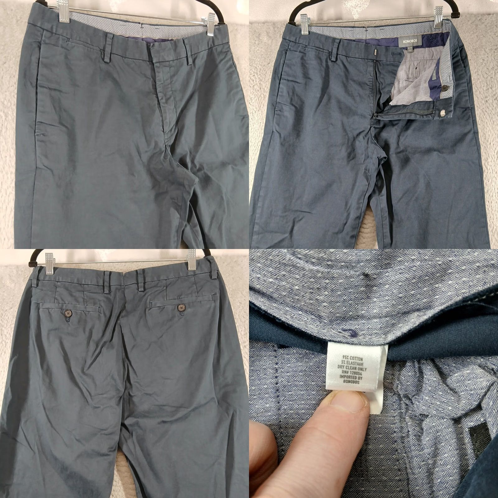 Bonobos Bonobos Mens Navy Blue Chino Pants Flat Front Size 34x34 EUC Size US 34 / EU 50 - 8 Thumbnail
