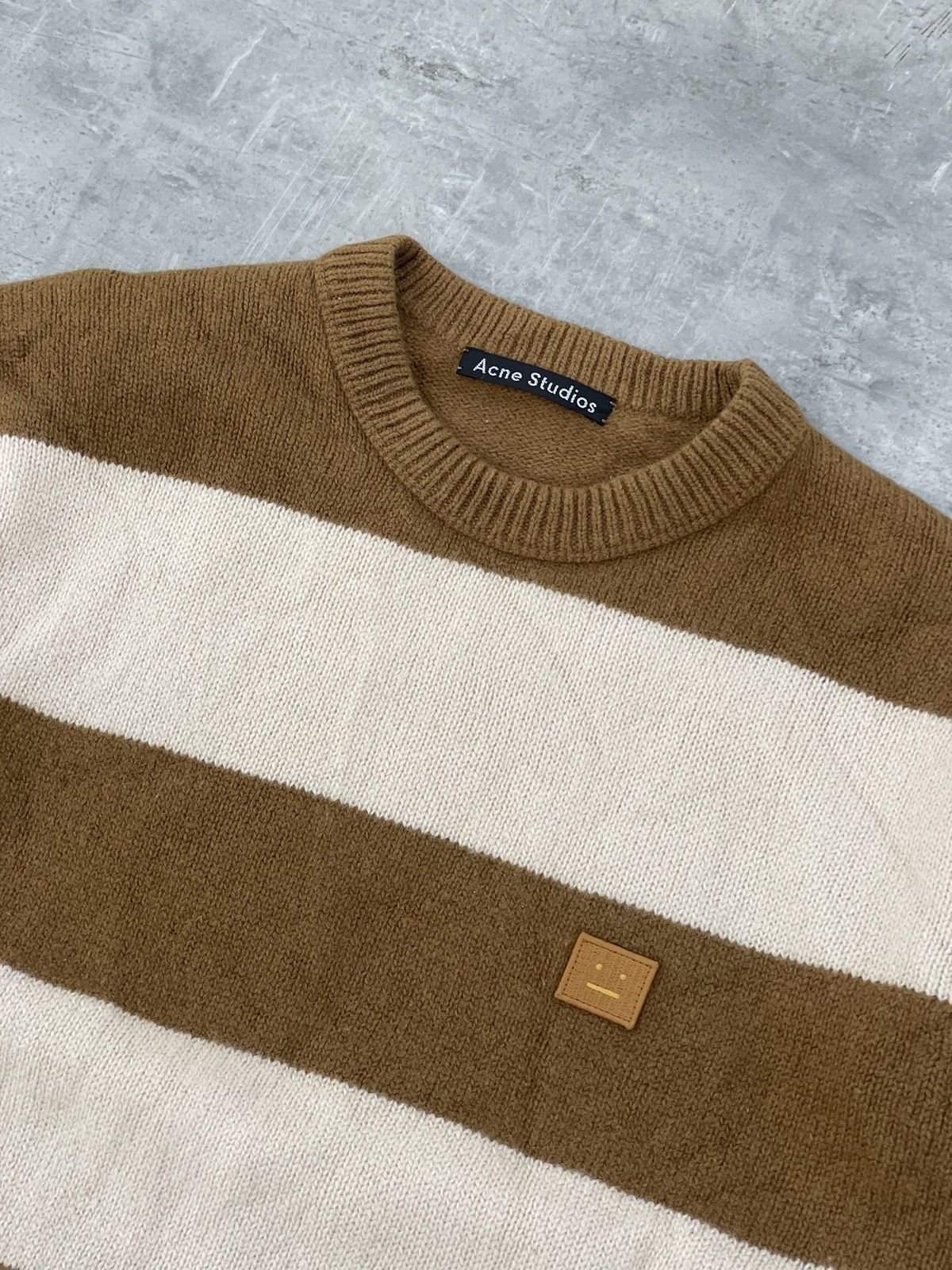 Acne Studios Acne Studios Striped Wool Blend Sweater Brown Cream Size US XS / EU 42 / 0 - 1 Thumbnail