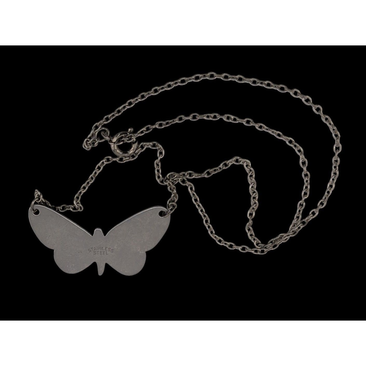 Other Fairycore Butterfly Pendant Necklace Stainless Steel With En Size ONE SIZE - 3 Thumbnail