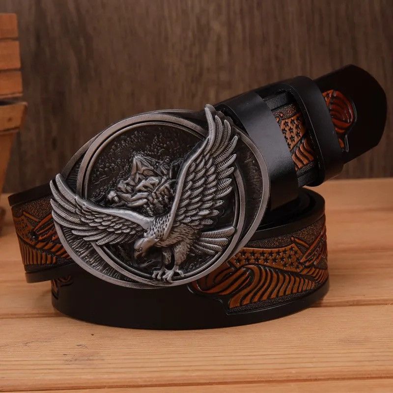 Leather × Vintage Silver Eangle Belt Size ONE SIZE - 1 Thumbnail