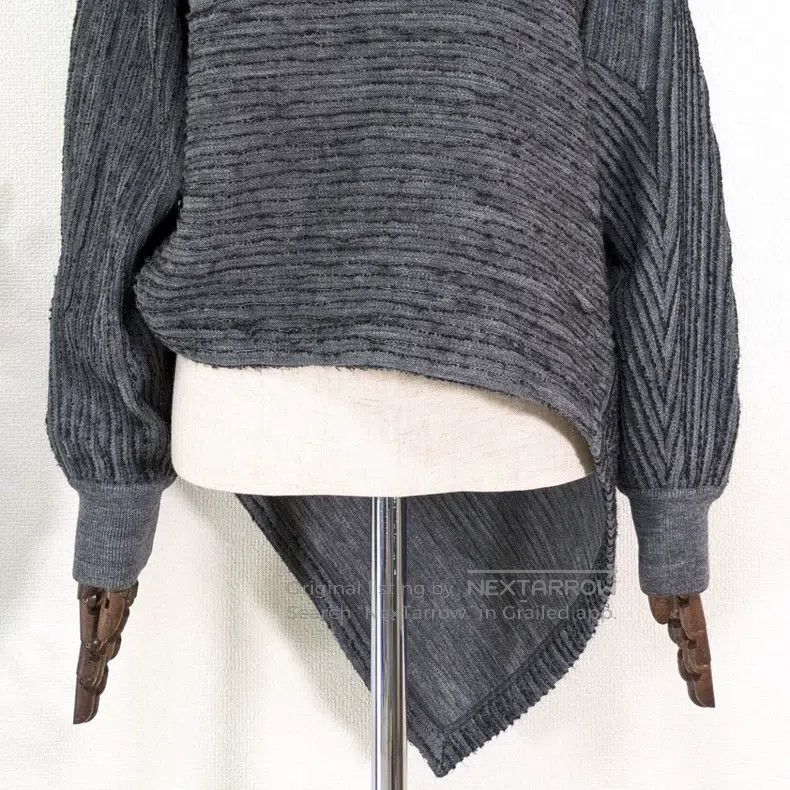 Issey Miyake Issey Miyake Runway Style Irregular Gray Sweater Size L / US 10 / IT 46 - 3 Thumbnail