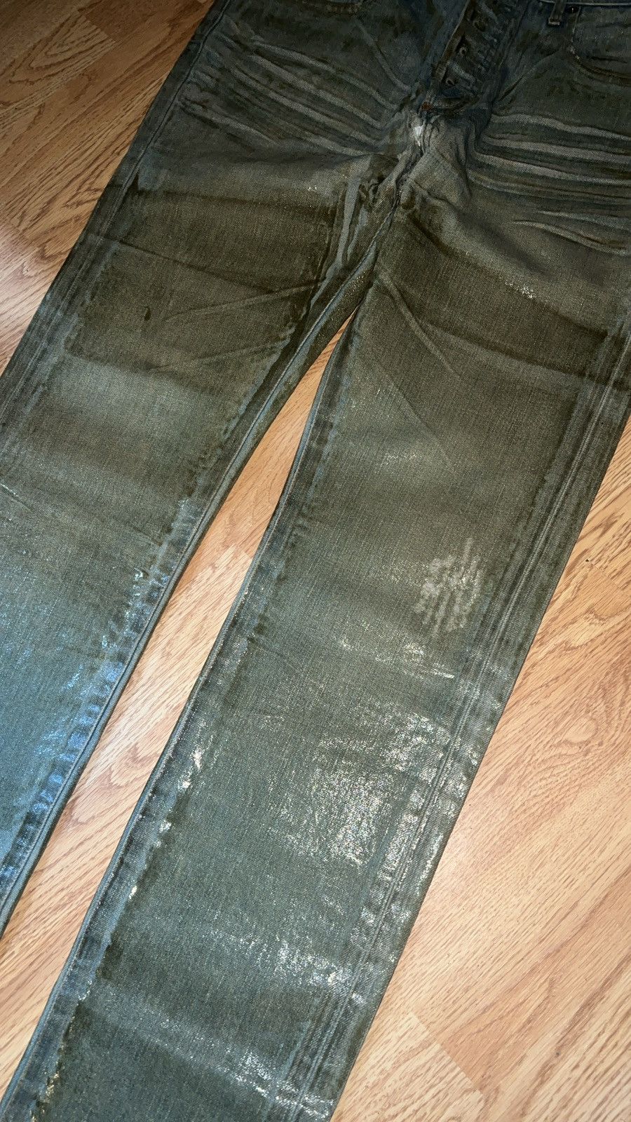 Dior × Hedi Slimane Dior SS04 Dirty Blue / Bleu Claire Waxed Clawmark Denims Size US 32 / EU 48 - 4 Thumbnail
