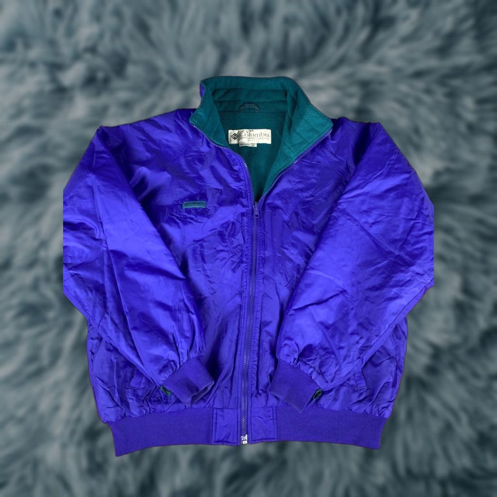 Vintage VINTAGE Columbia Sportswear Jacket Windbreaker XL Purple Fleece Lined Bomber Jacker Mens Size US XL / EU 56 / 4 - 1 Thumbnail