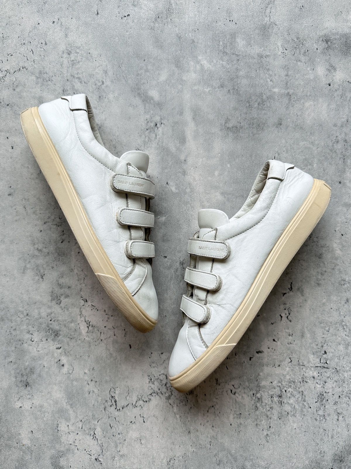 Saint Laurent Paris HEDI SLIMANE | SL/01 VELCRO STRAP COURT CLASSIC LOW TOP Size US 9 / EU 42 - 9 Thumbnail