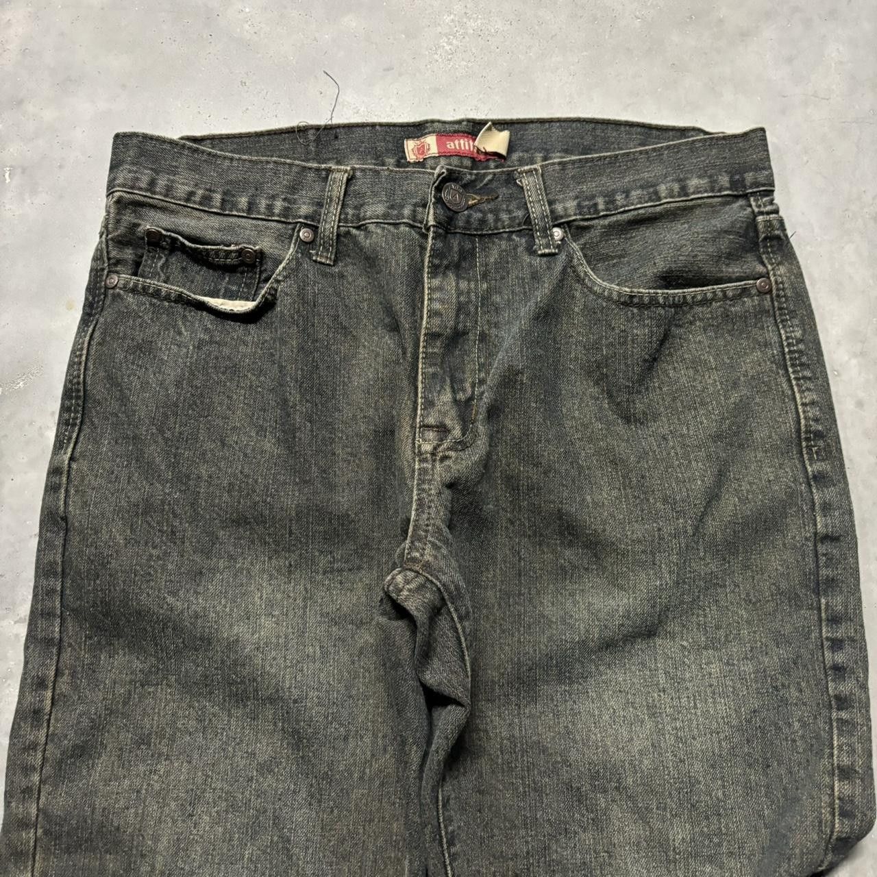 Japanese Brand × Vintage Crazy Vintage Y2K/2000s Grunge Faded Black Denim Jeans! Size US 32 / EU 48 - 4 Thumbnail