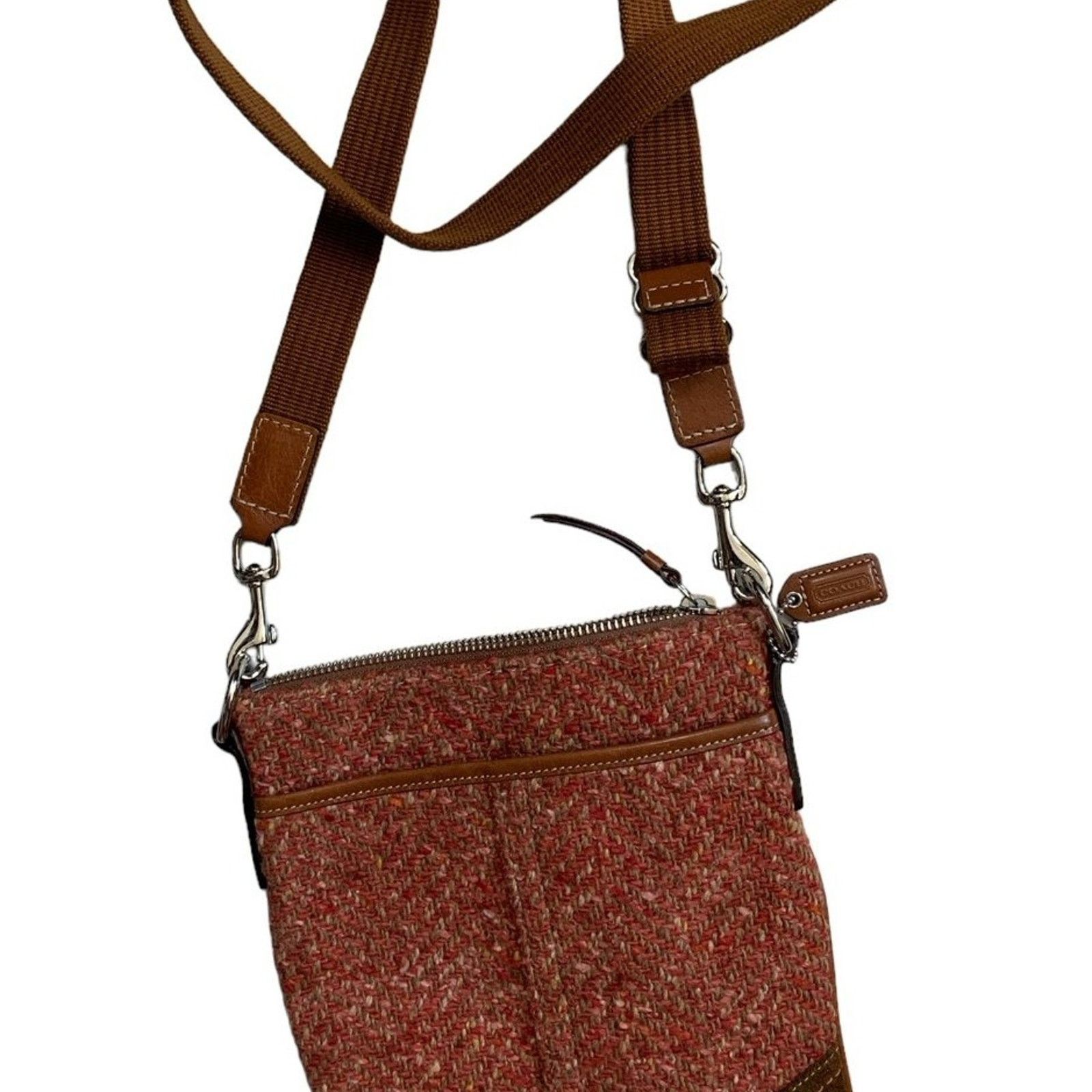 Coach Coach Kitt Crossbody Messenger weed Wool Suede Leather Trim Size ONE SIZE - 4 Thumbnail