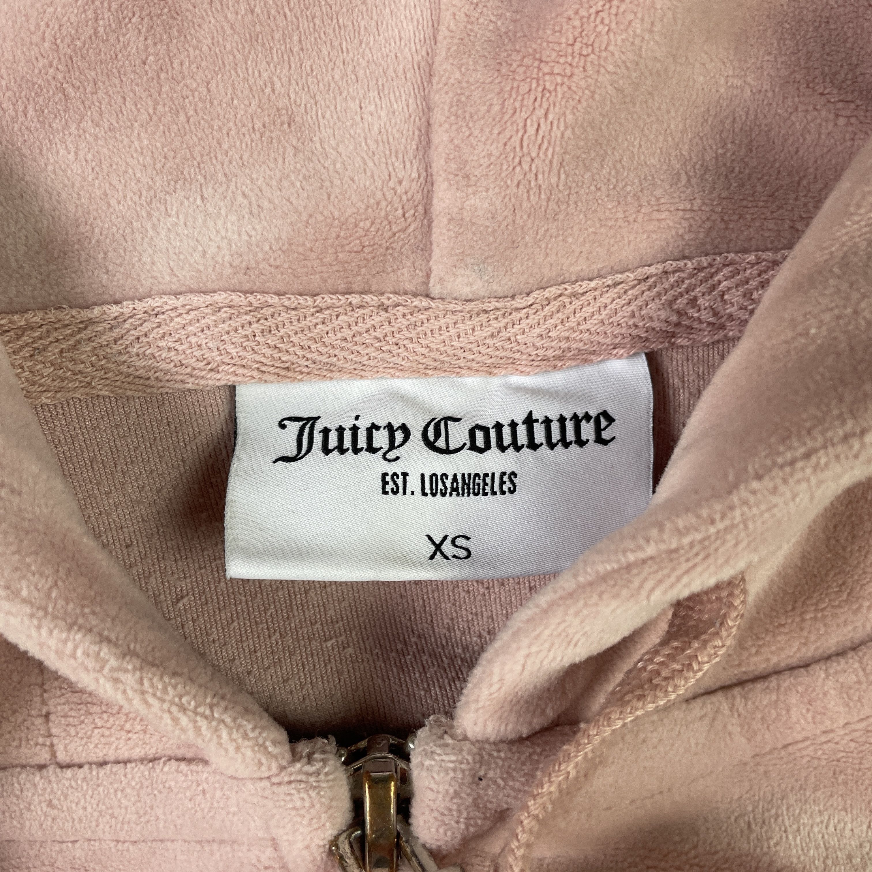 Juicy Couture ⭐ Juicy Couture Pink Velour Cropped Zip Hoodie Size XS / US 0-2 / IT 36-38 - 3 Thumbnail