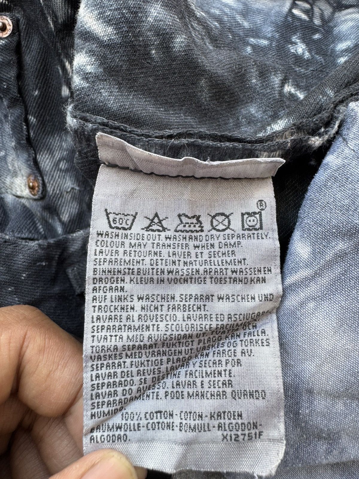 Levi's Vintage Clothing Vintage 90s Levis 501 Tie dye bleach denim Size US 33 - 10 Thumbnail