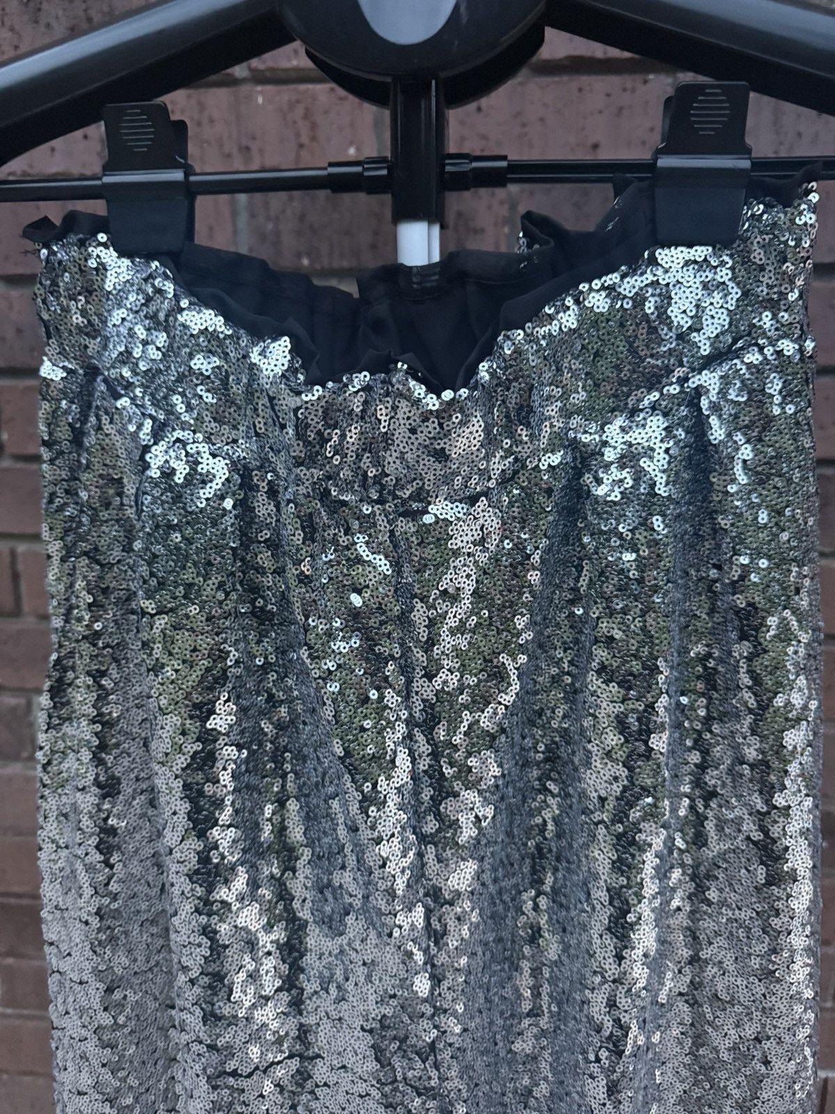 Other Glam Hazel Sequin Joggers Sliver Black Pants Women Medium Size 26" / US 2 / IT 38 - 3 Thumbnail
