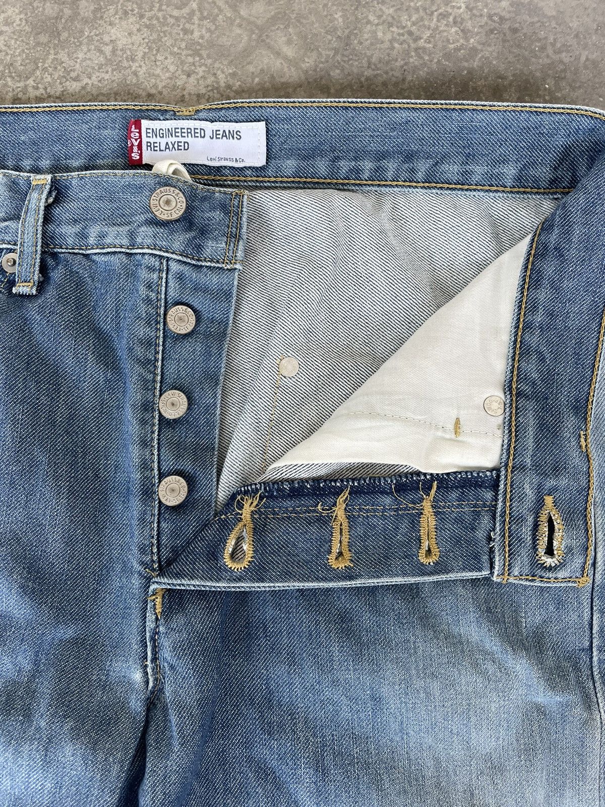 Jean Vintage Levis Engineered Faded Distressed Denim Size US 31 - 7 Thumbnail