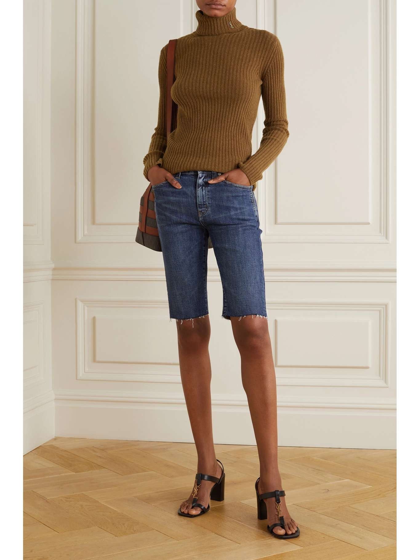 Saint Laurent Paris o1tr1nto0325 Ribbed Wool and Cashmere Turtleneck Sweater Size M / US 6-8 / IT 42-44 - 3 Thumbnail