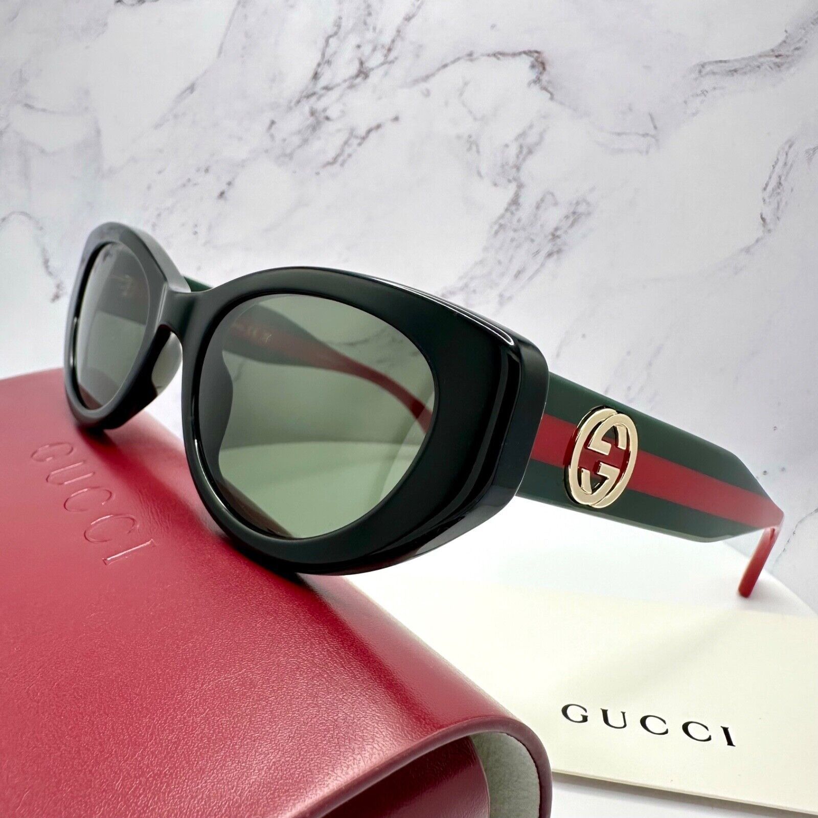 Gucci New GUCCI Sunglasses Black Gold 2025 Newest Collection Size ONE SIZE - 5 Thumbnail