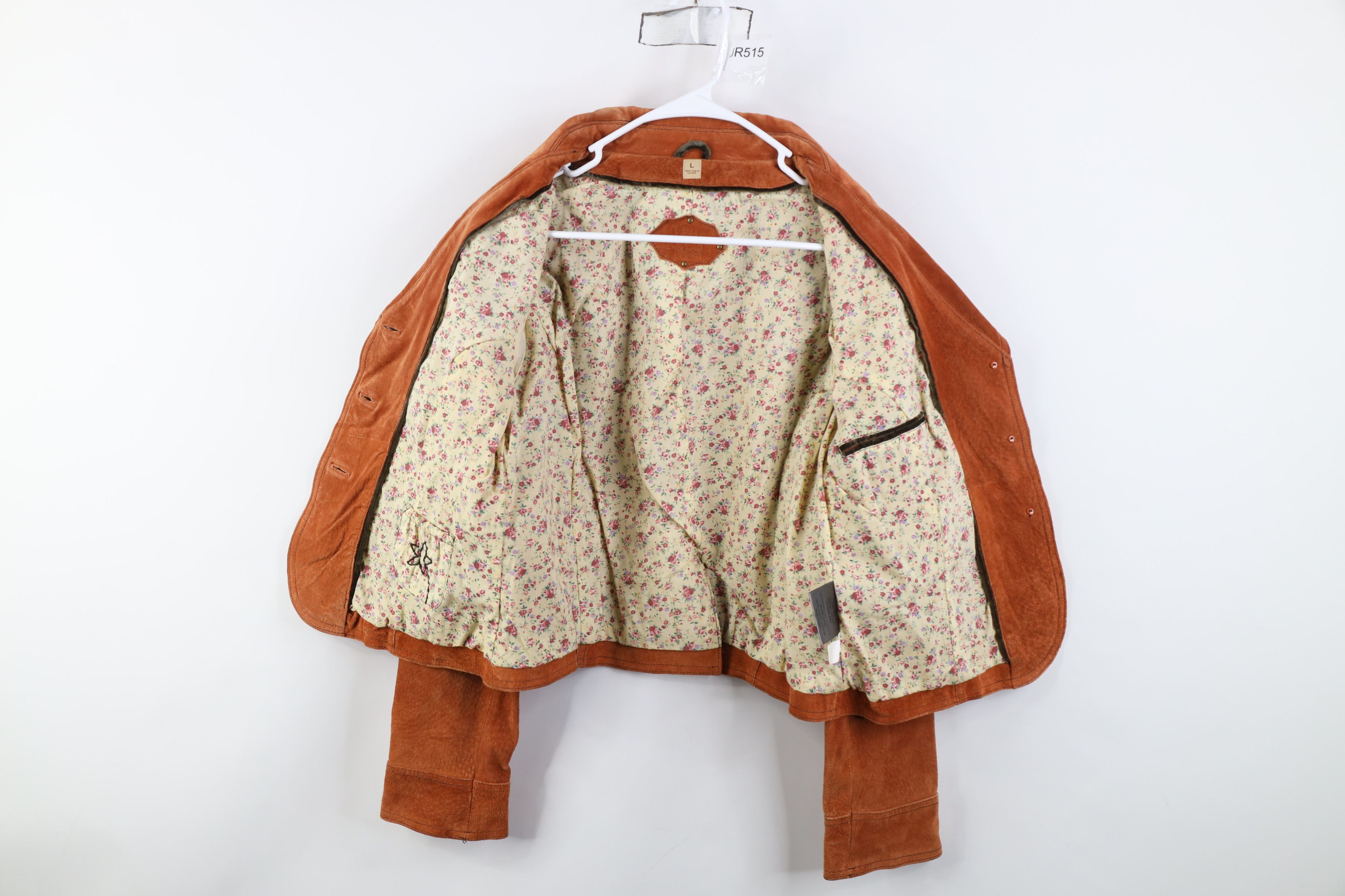 Vintage Vintage 90s Streetwear Suede Leather Jacket Burnt Orange Size L / US 10 / IT 46 - 10 Thumbnail