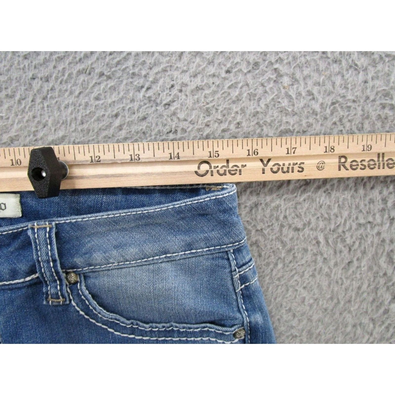 Vintage Love Nation Jeans Women's Size 8 Blue Ankle Cropped Stretch Pocket Thick Stitch Size 30" / US 8 / IT 44 - 5 Thumbnail