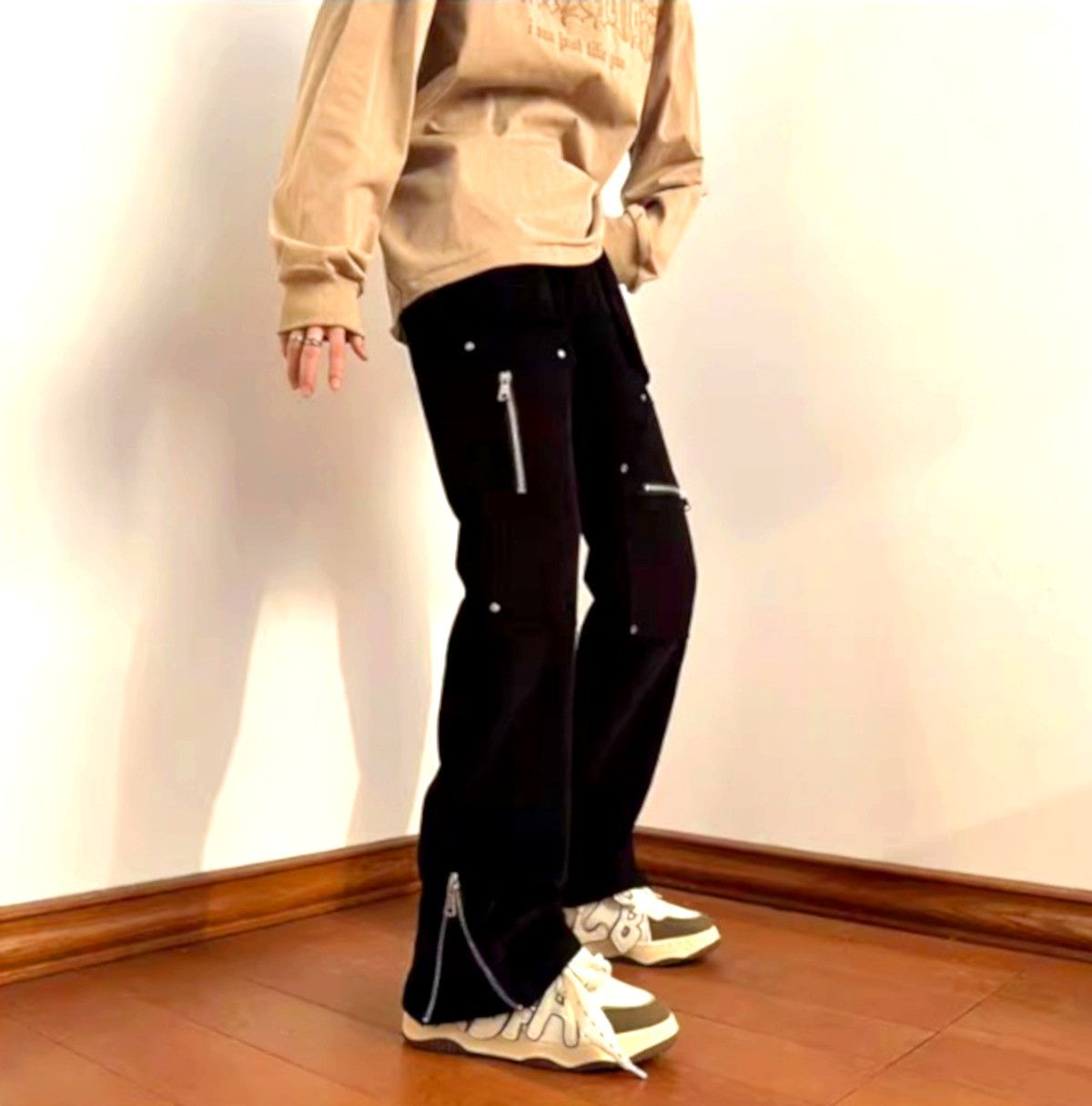 Designer × Japanese Brand × Vintage Vintage Punk Rock Zippers Micro Flared Pants Rave Unique Size US 33 - 4 Thumbnail