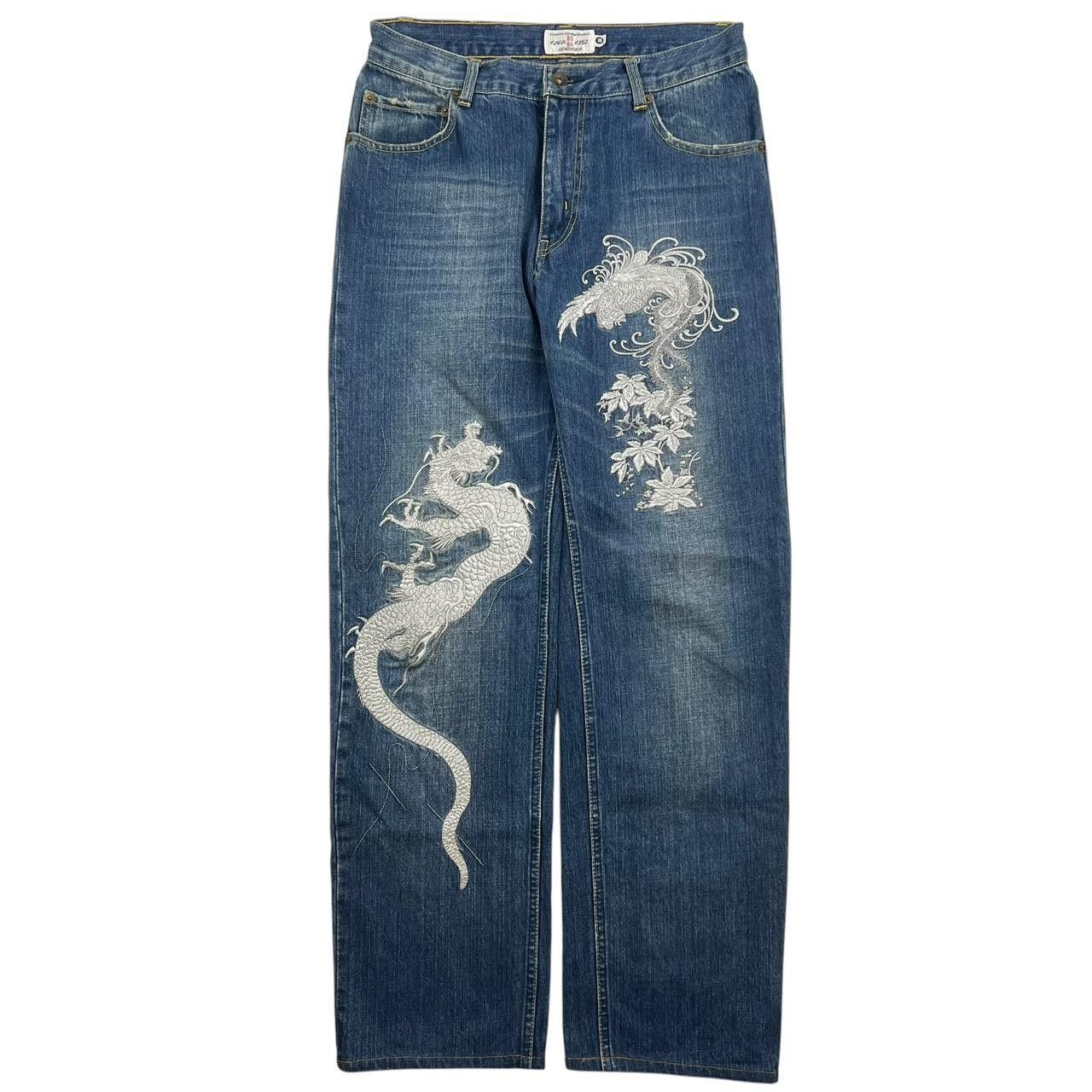 Karakuri Tamashii Karakuri Tamashii Embroidered Dragon Japanese Jeans Waist 30 Size US 30 / EU 46 - 1 Thumbnail