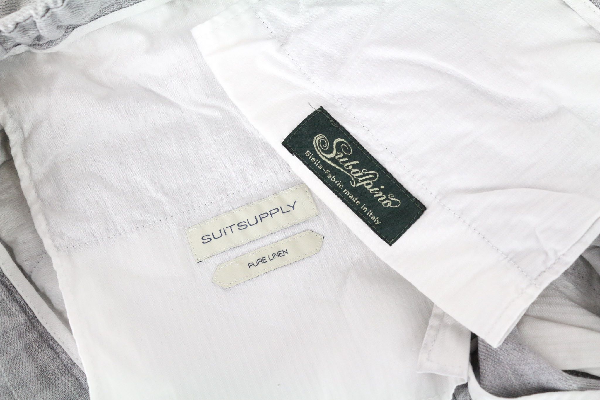 Suitsupply AMES PLEAT UK28R Grey Pinstriped Linen Trousers 73470 Size US 28 / EU 44 - 5 Thumbnail