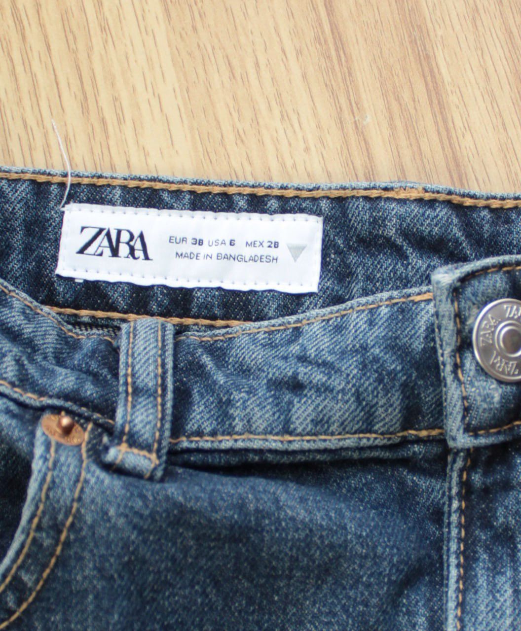 Zara 🔥 Zara Crazy Baggy Wide Denim Pants Jeans Trousers Y2K Rare Size US 31 - 4 Thumbnail