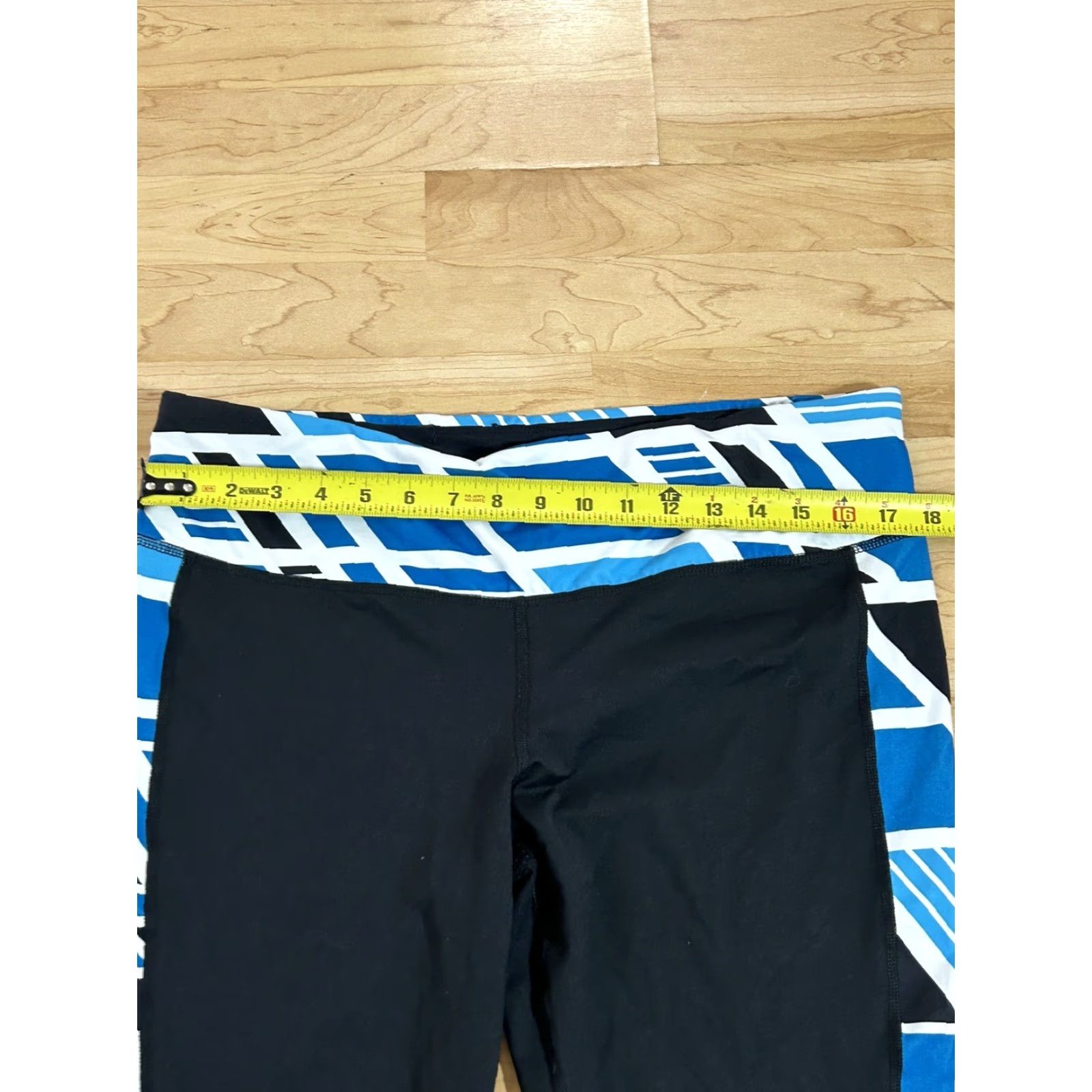 Brooks Brooks Womens Capri Cropped Work Out Pants XL Black Blue Gym Athleisure Sports Size 40" / US 18 - 3 Thumbnail