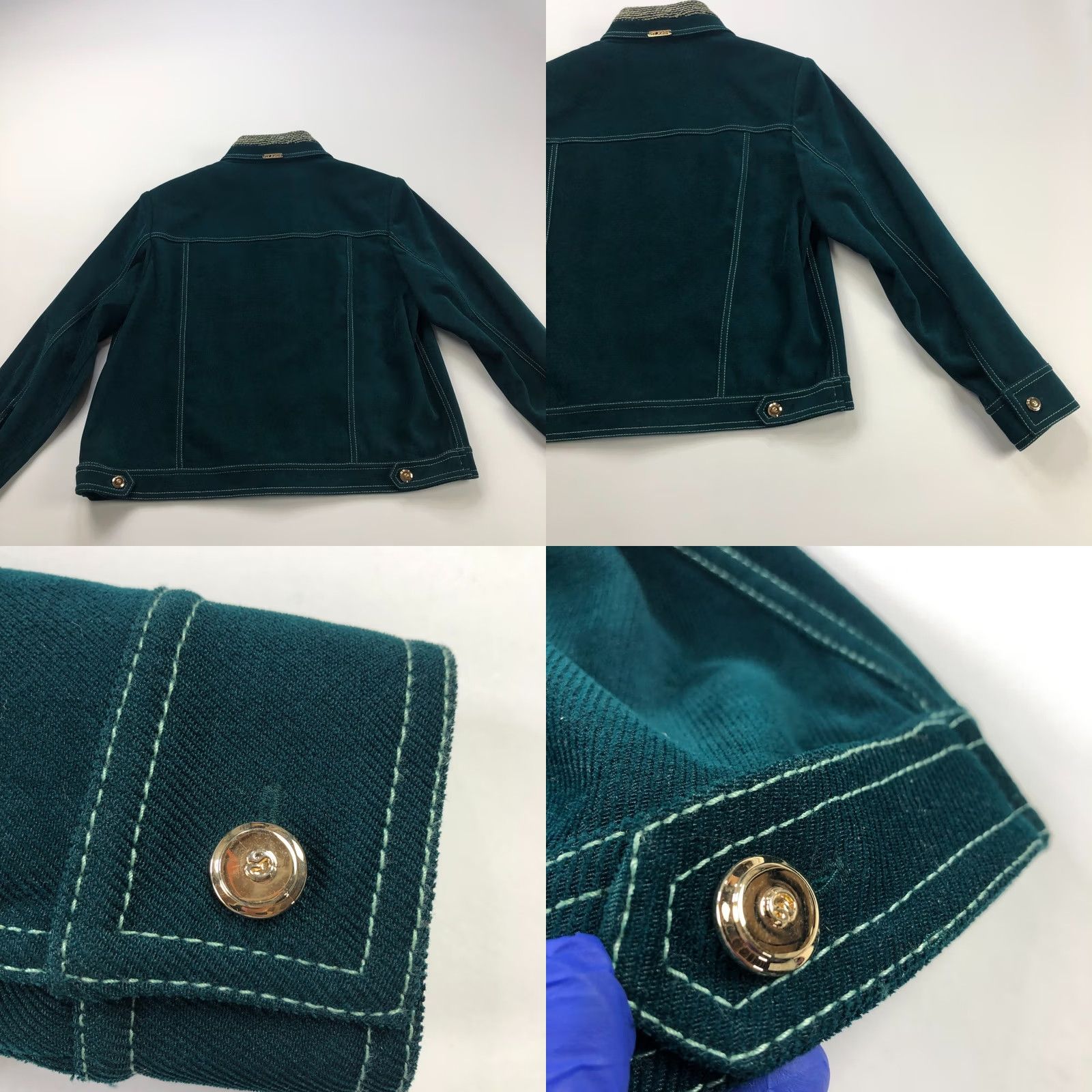 St. John St. John Sport Jacket Womens PP Dark Grreen Marie Gray Size Petite Button Blazer Green PLS READ Size XXS / US 00 / IT 34 - 8 Thumbnail