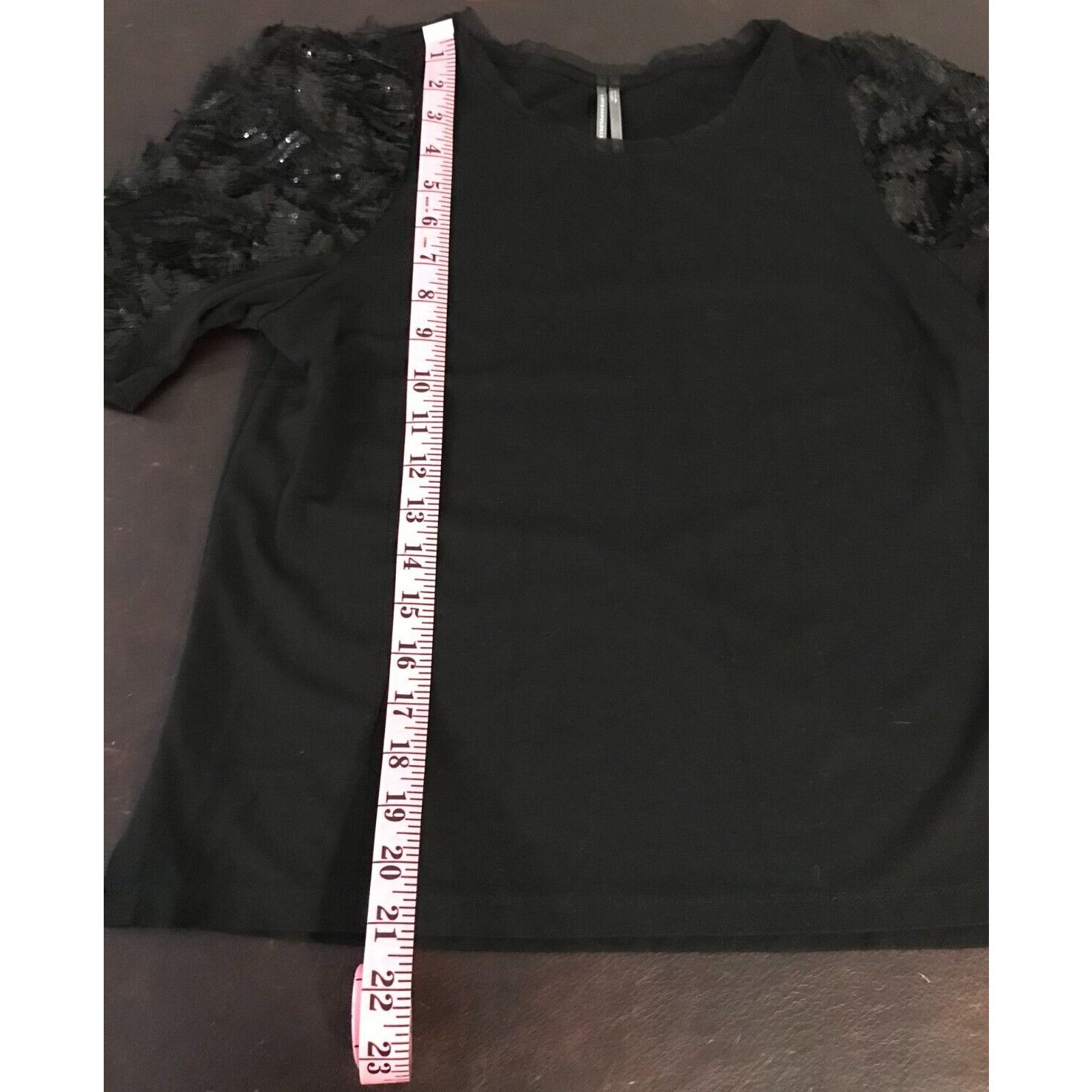 Anthropologie Anthropologie Damiana Black Puff-Sleeved Sequined Top Size M / US 6-8 / IT 42-44 - 6 Thumbnail