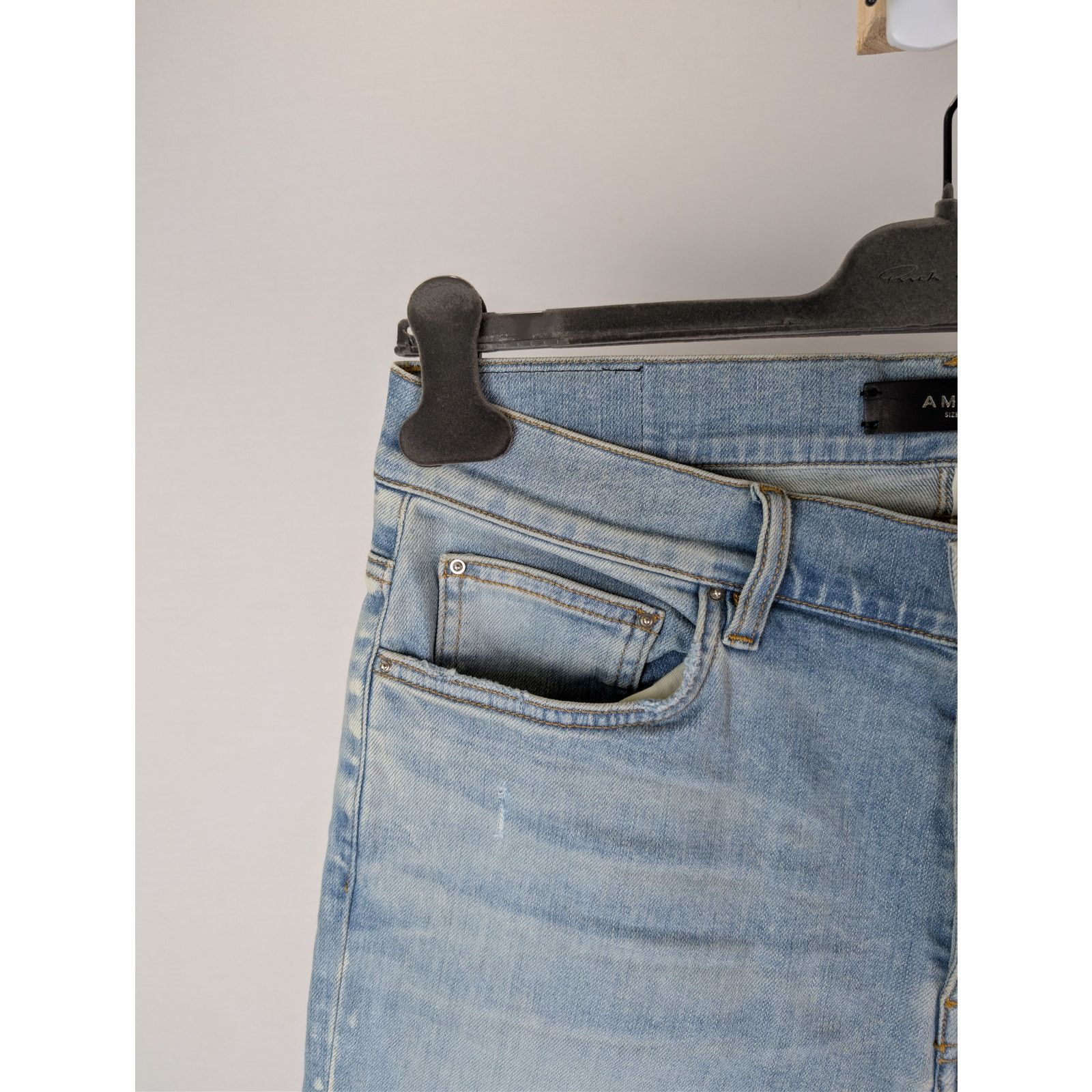 Amiri o1rshd1 Ultrasuede MX1 Denim Jeans in Surf Indigo Blue Size US 32 / EU 48 - 6 Thumbnail