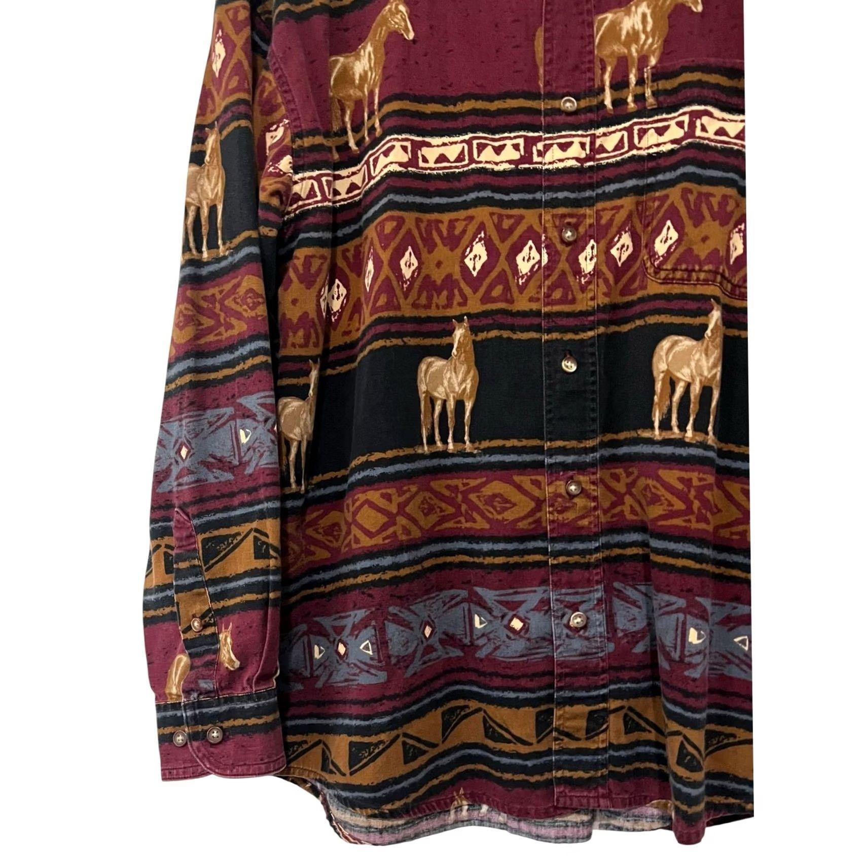 Vintage Bit & Bridle Button Up Shirt Cowboys Western Aztec Southwest Mens M Size US M / EU 48-50 / 2 - 3 Thumbnail
