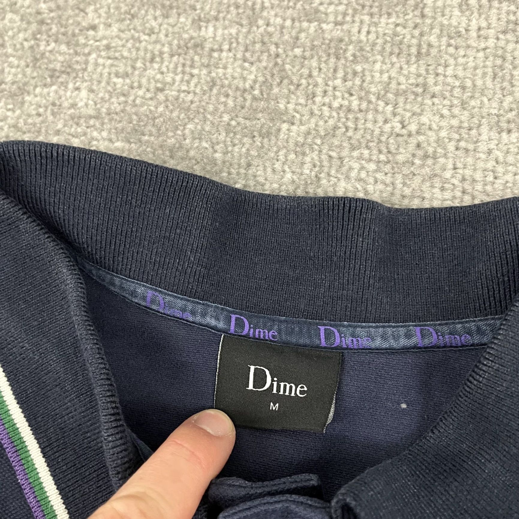 Dime DIME Polo Shirt Mens Medium Faded Blue Knit Short Sleeve Activewear Designer Size US M / EU 48-50 / 2 - 3 Thumbnail