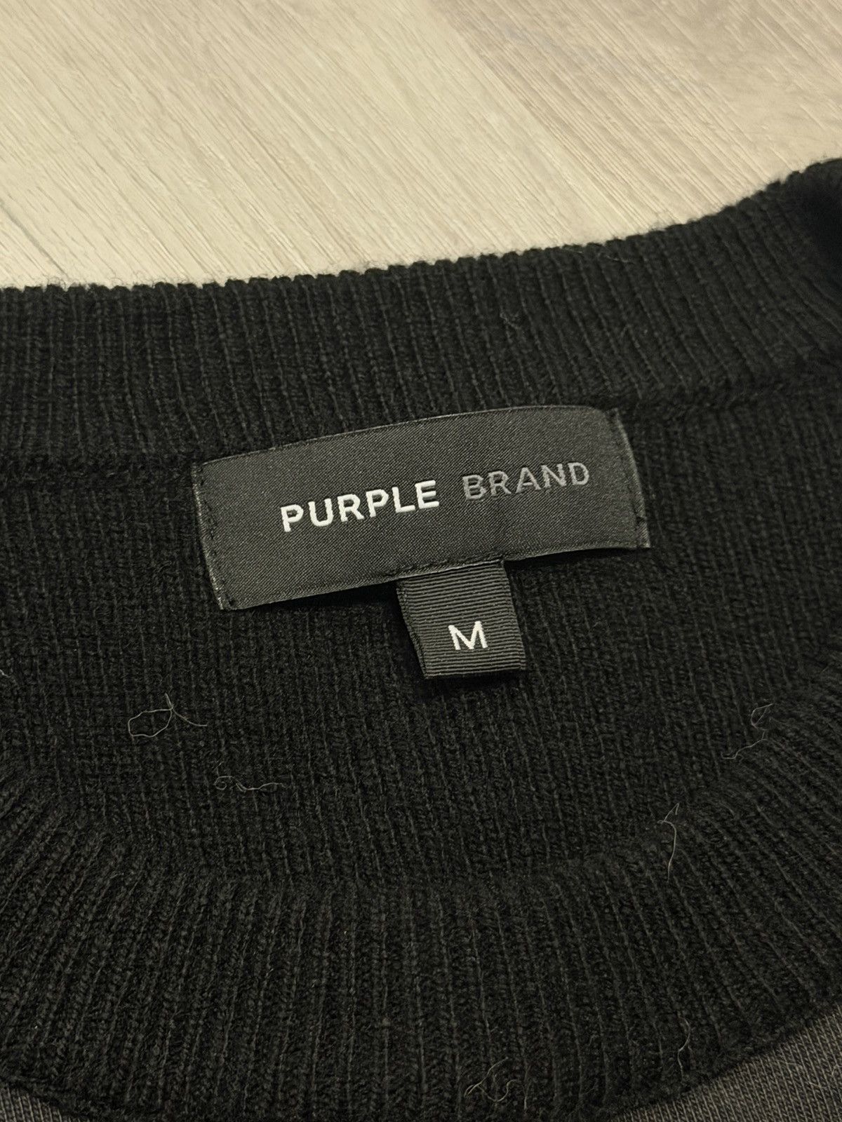 Purple Brand Purple Brand Crew Mixed Pullover Sweater Black Beauty Size US M / EU 48-50 / 2 - 2 Thumbnail
