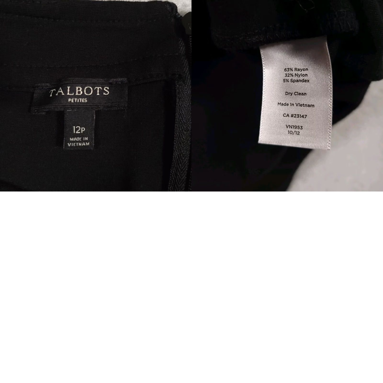 Talbots Talbots Dress Women 12P Petite Black Sleeveless V-Neck Belted Knee Length Dress Size XL / US 12-14 / IT 48-50 - 9 Thumbnail