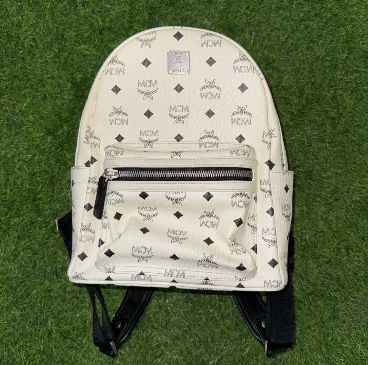 Designer × MCM × Vintage Authentic MCM White/Black Small vintage collectible Coated Size ONE SIZE - 1 Thumbnail