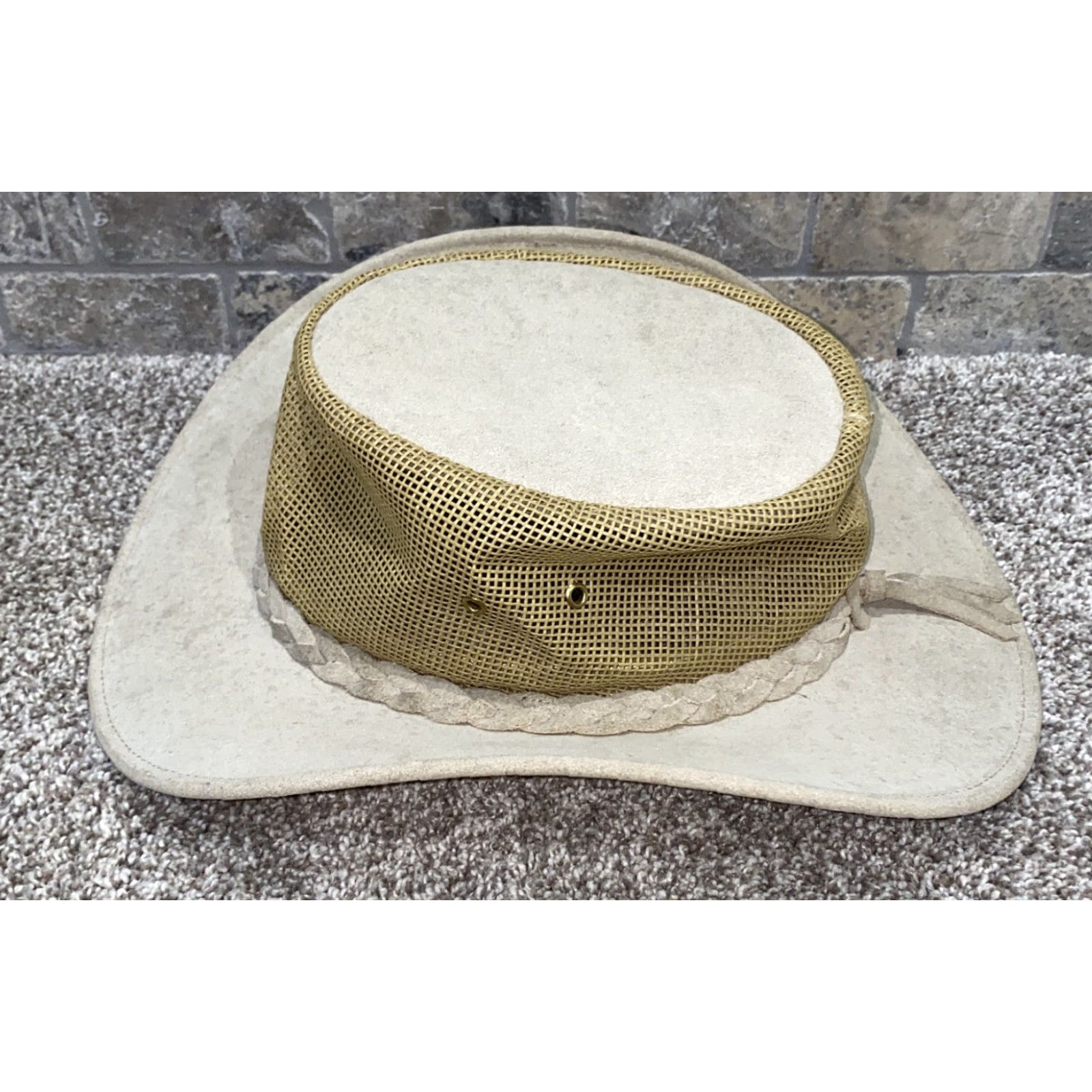 Minnetonka Minnetonka Beige Leather Cowboy Hat Size S Western Mens Size ONE SIZE - 3 Thumbnail