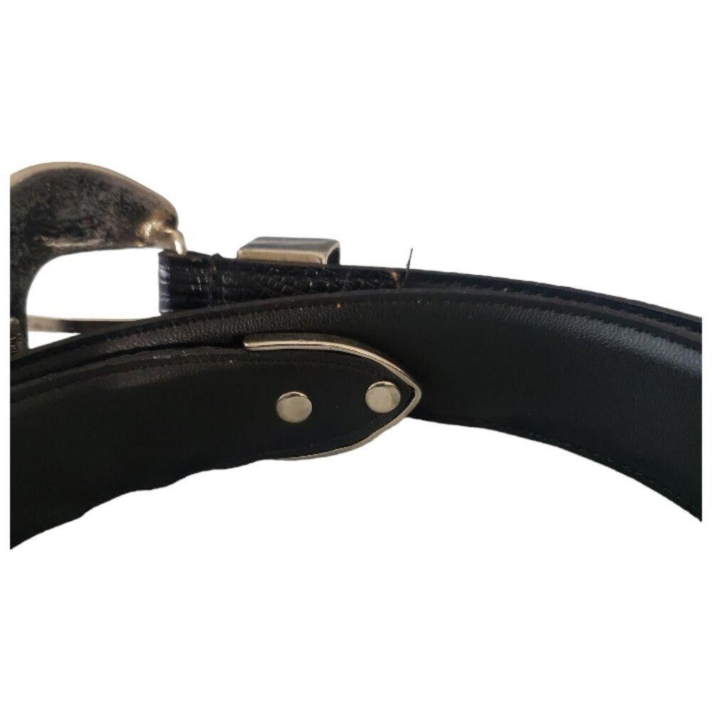 Designer Kenneth Cole Vintage Black & silver Tone Ladies Belt Size ONE SIZE - 4 Thumbnail