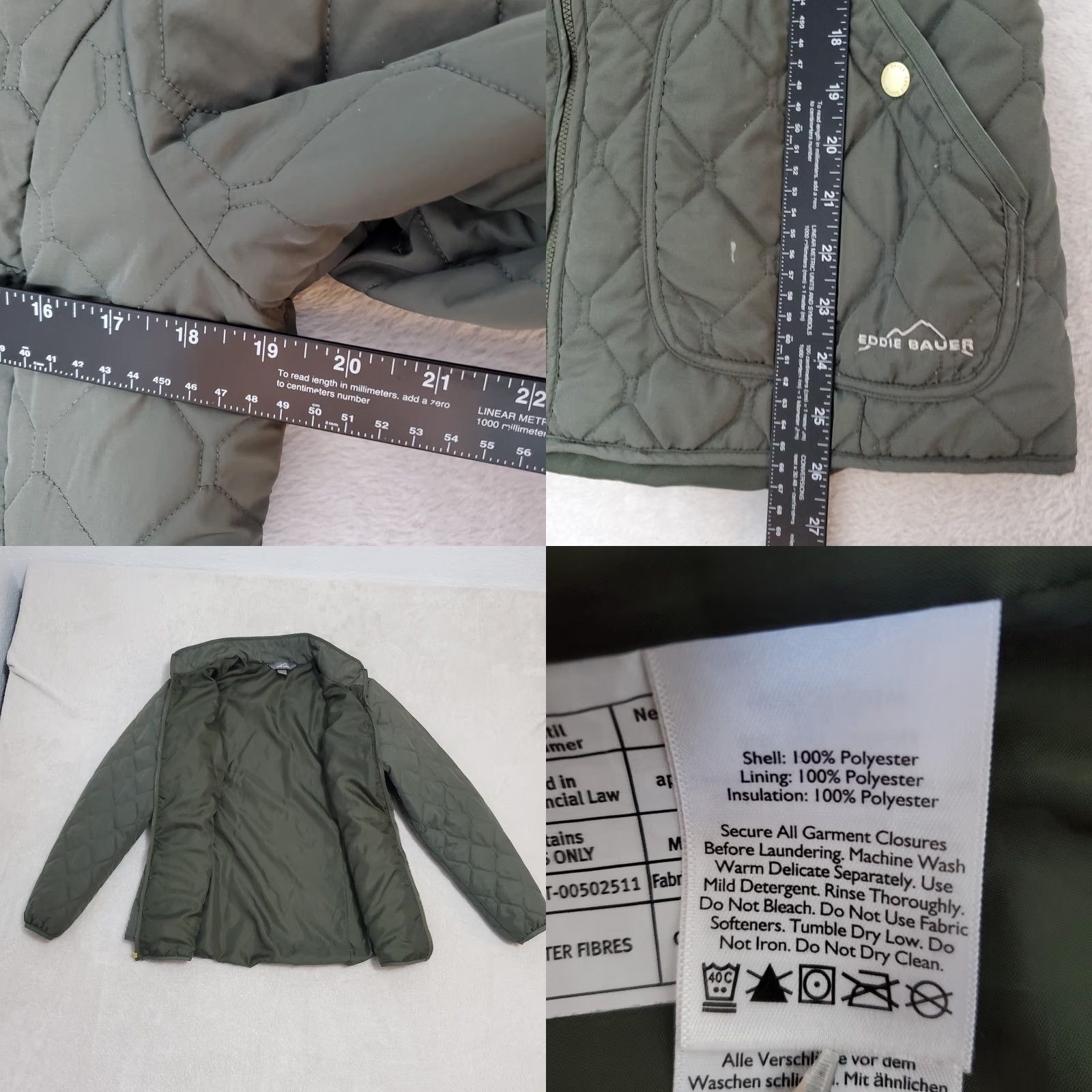 Eddie Bauer Eddie Bauer Jacket Womens L Olive Green Full Zip Quilted Pockets Outdoor Fold Zipped Pockets Quilted Lightweight Seasonal Fall Spring Womens L Green Size L / US 10 / IT 46 - 8 Thumbnail