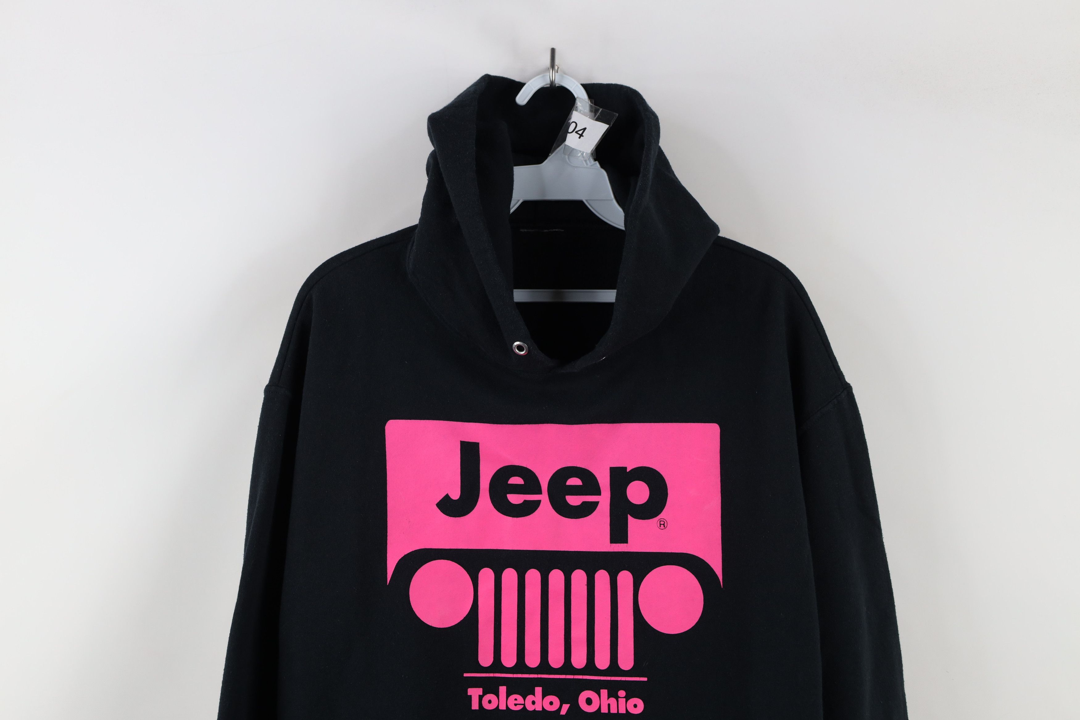 Vintage Vintage 90s Y2K Jeep Motors Spell Hoodie Sweatshirt Black Size L / US 10 / IT 46 - 2 Thumbnail