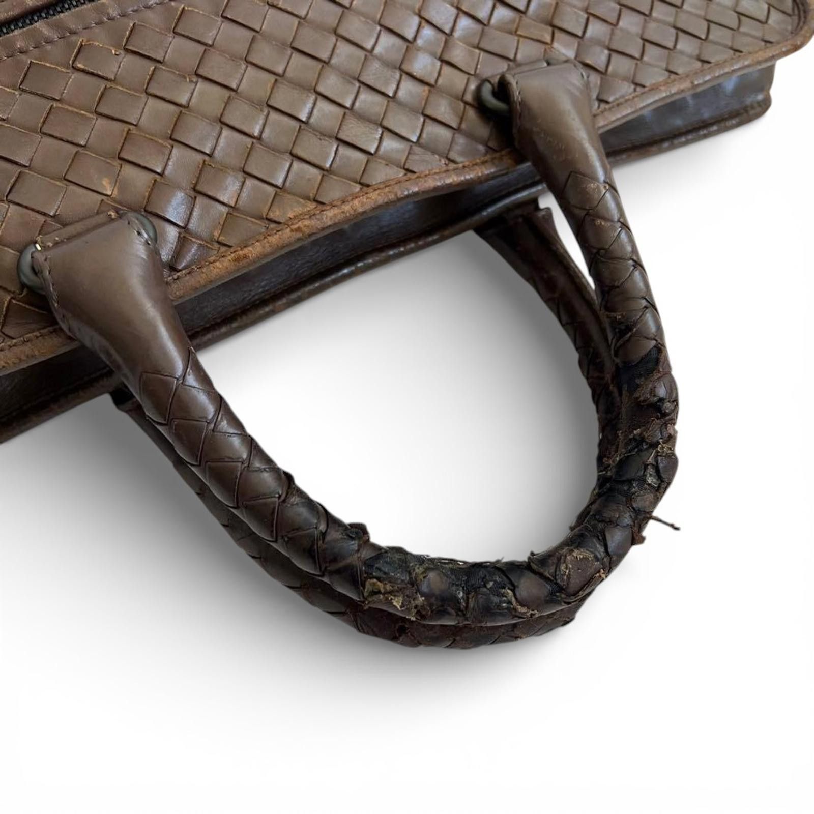 Bottega Veneta Bottega Veneta - Brown Woven Leather Satchel Bag Size ONE SIZE - 4 Thumbnail