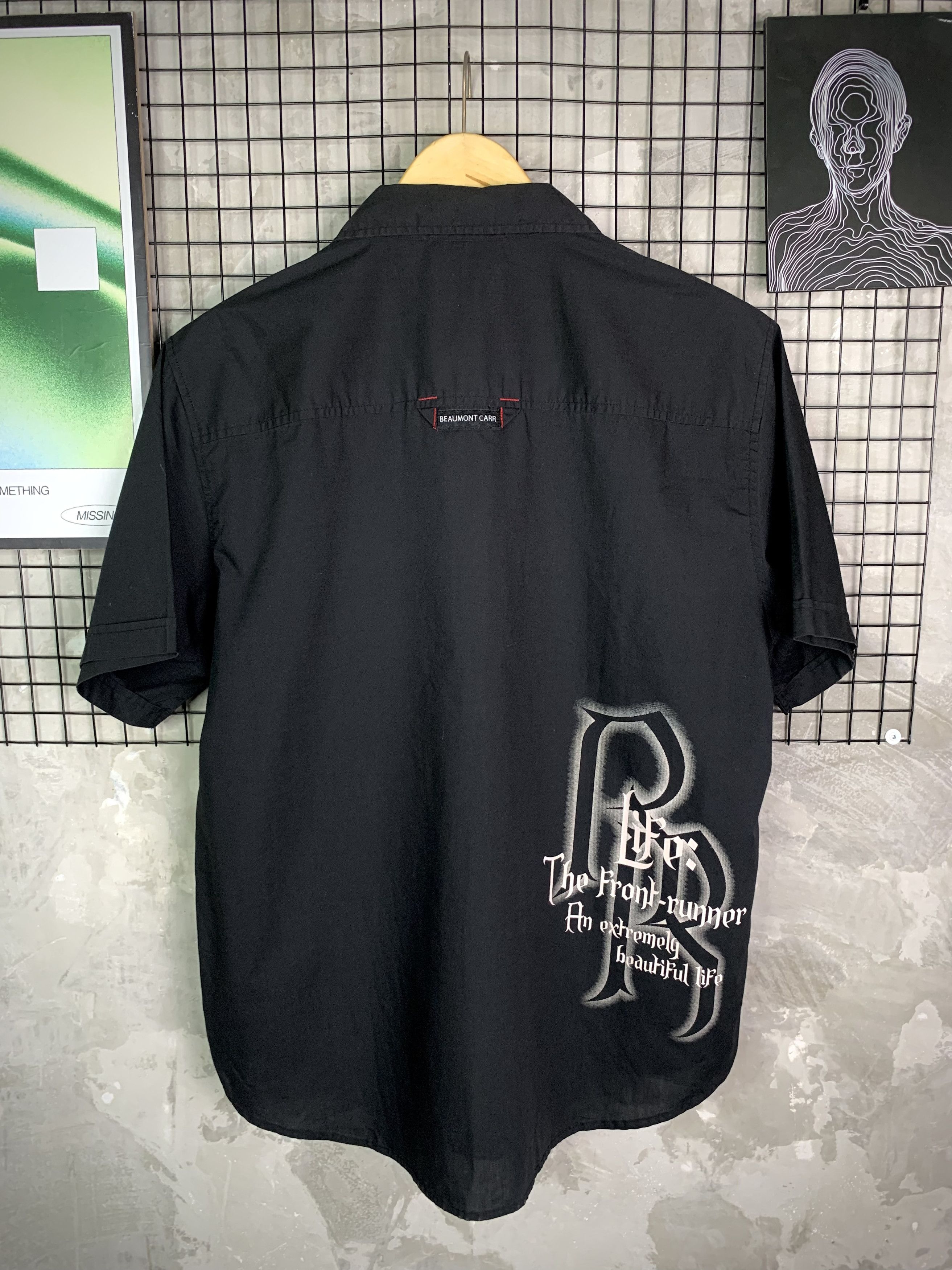 Japanese Brand Beaumont Carr Gothic Lace-Up Poem Print Shirt Size US M / EU 48-50 / 2 - 5 Thumbnail