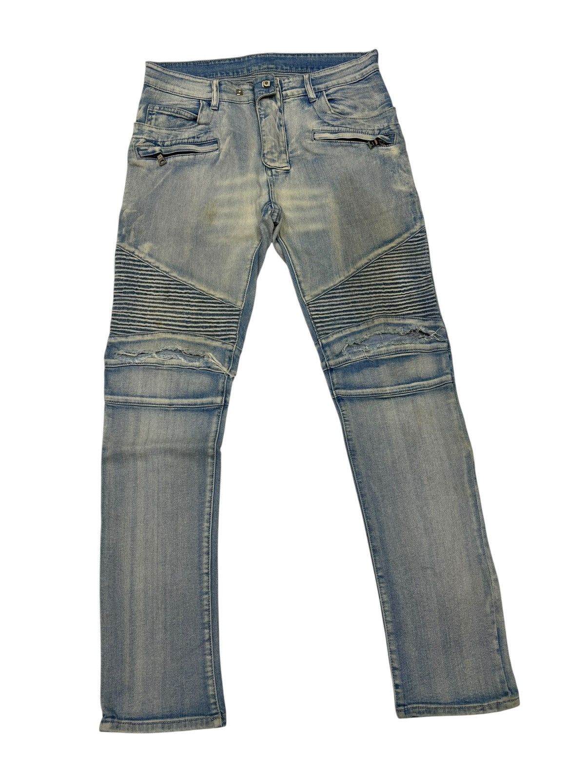 Other BALMAIN BIKER DENIM ZIPPER DISTRESSED DENIM JEANS Size US 32 / EU 48 - 3 Thumbnail