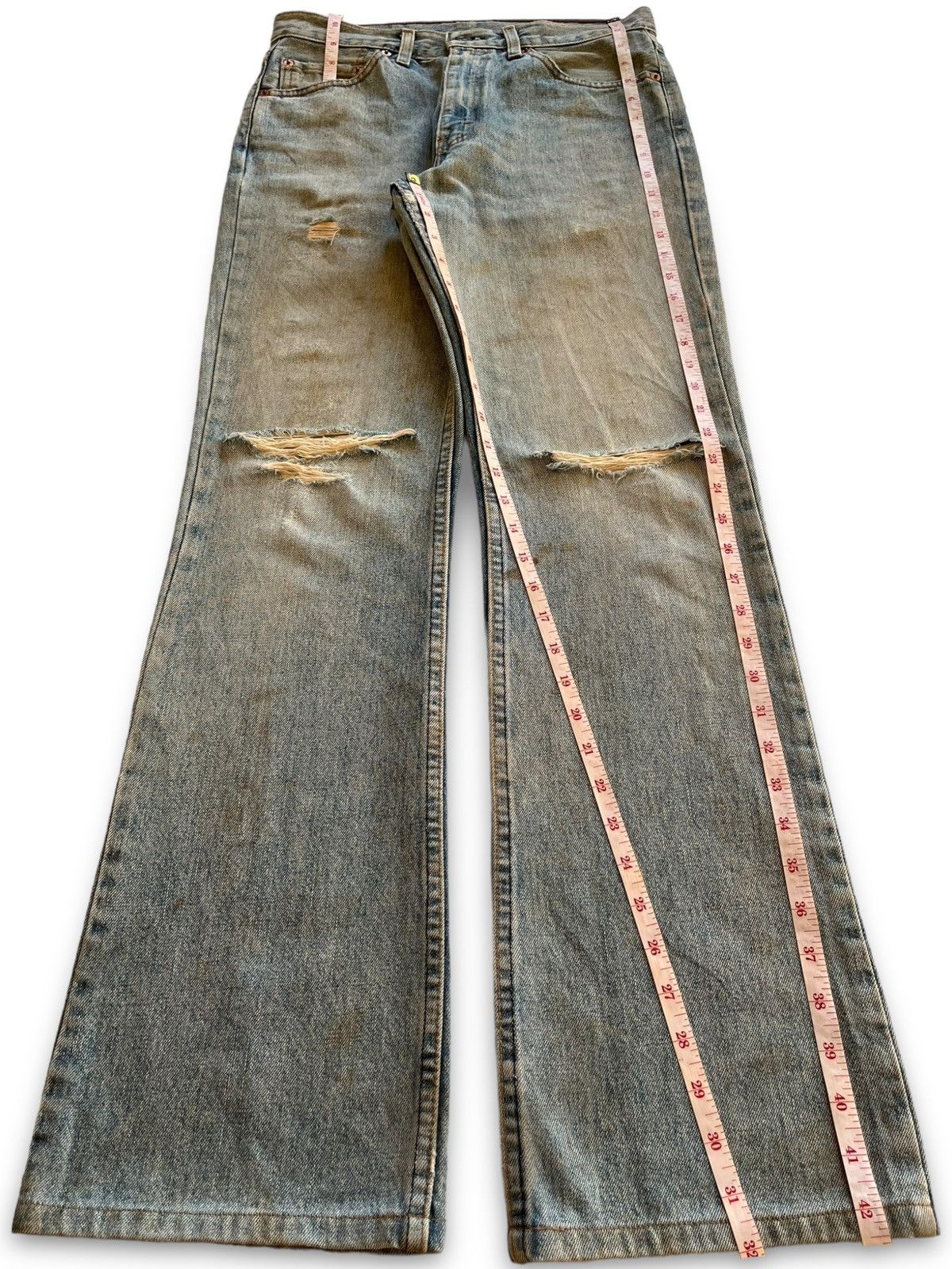 Levi's × Levi's Vintage Clothing Vintage 90s Levis 517 Mud Wash Distressed Flare Jeans Size US 30 / EU 46 - 12 Thumbnail