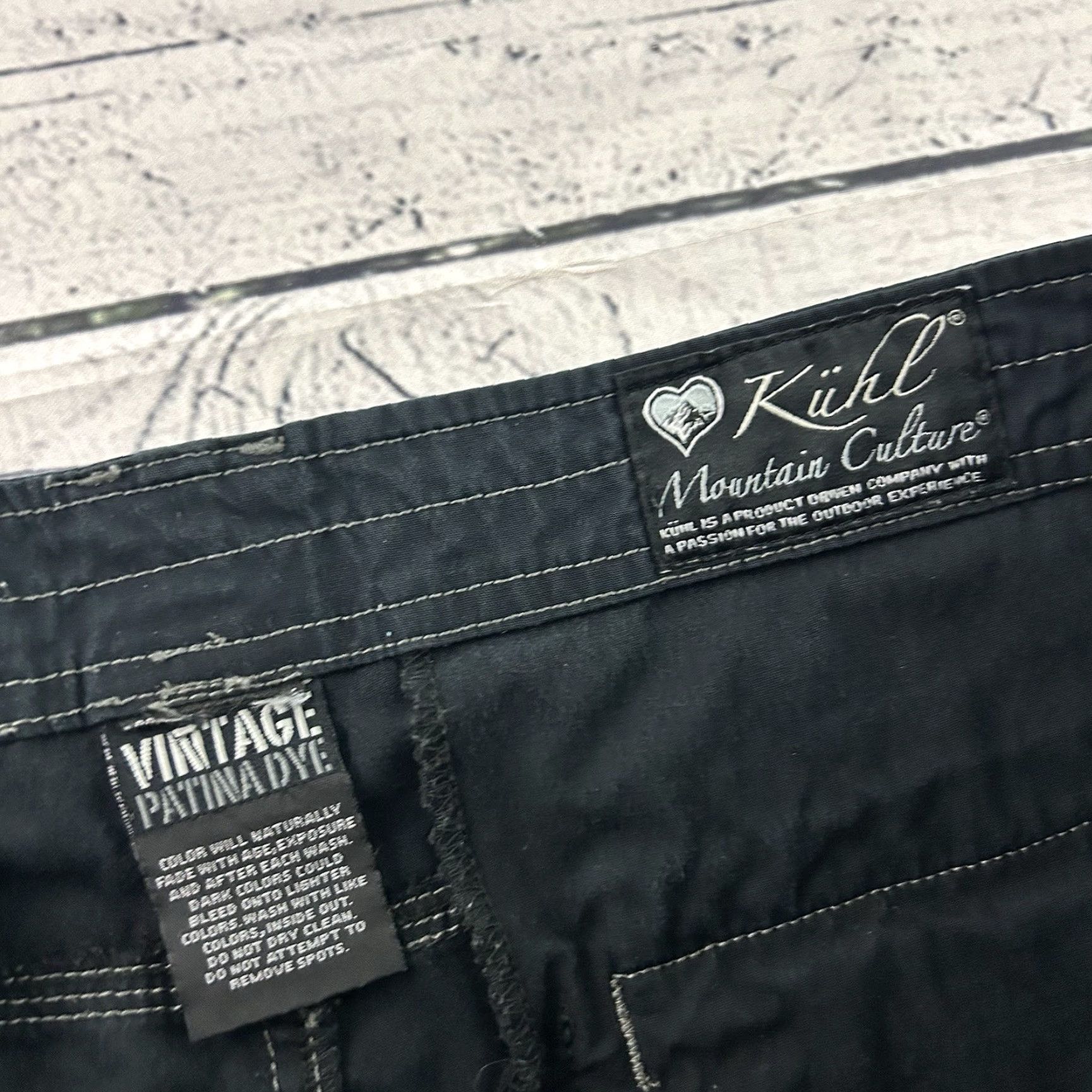 Vintage Kuhl Vintage Patina Dye Snap Button Cargo Pants Women's 10 | 12 Black Size 32" / US 10 / IT 46 - 4 Thumbnail