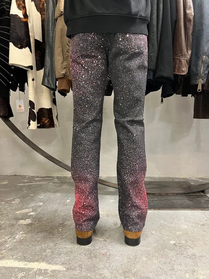 Designer × Roberto Cavalli × Vintage 2000s Roberto Cavalli Red Galaxy Expansion Embellished Pants Size 28" / US 6 / IT 42 - 3 Thumbnail