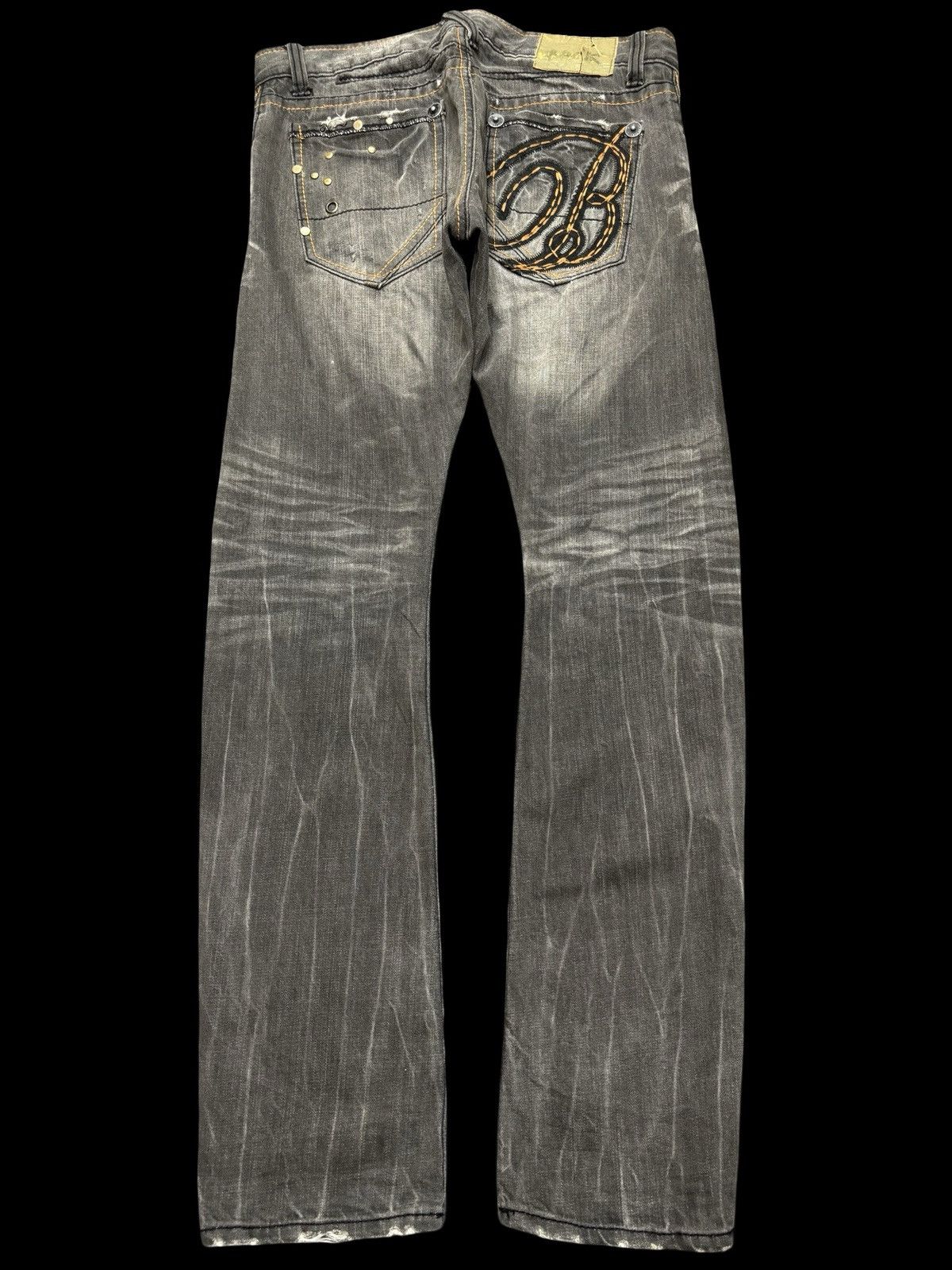 💥Twisted Leg💥Back Vtg Trim Co Sick Fades Mild Denim F668