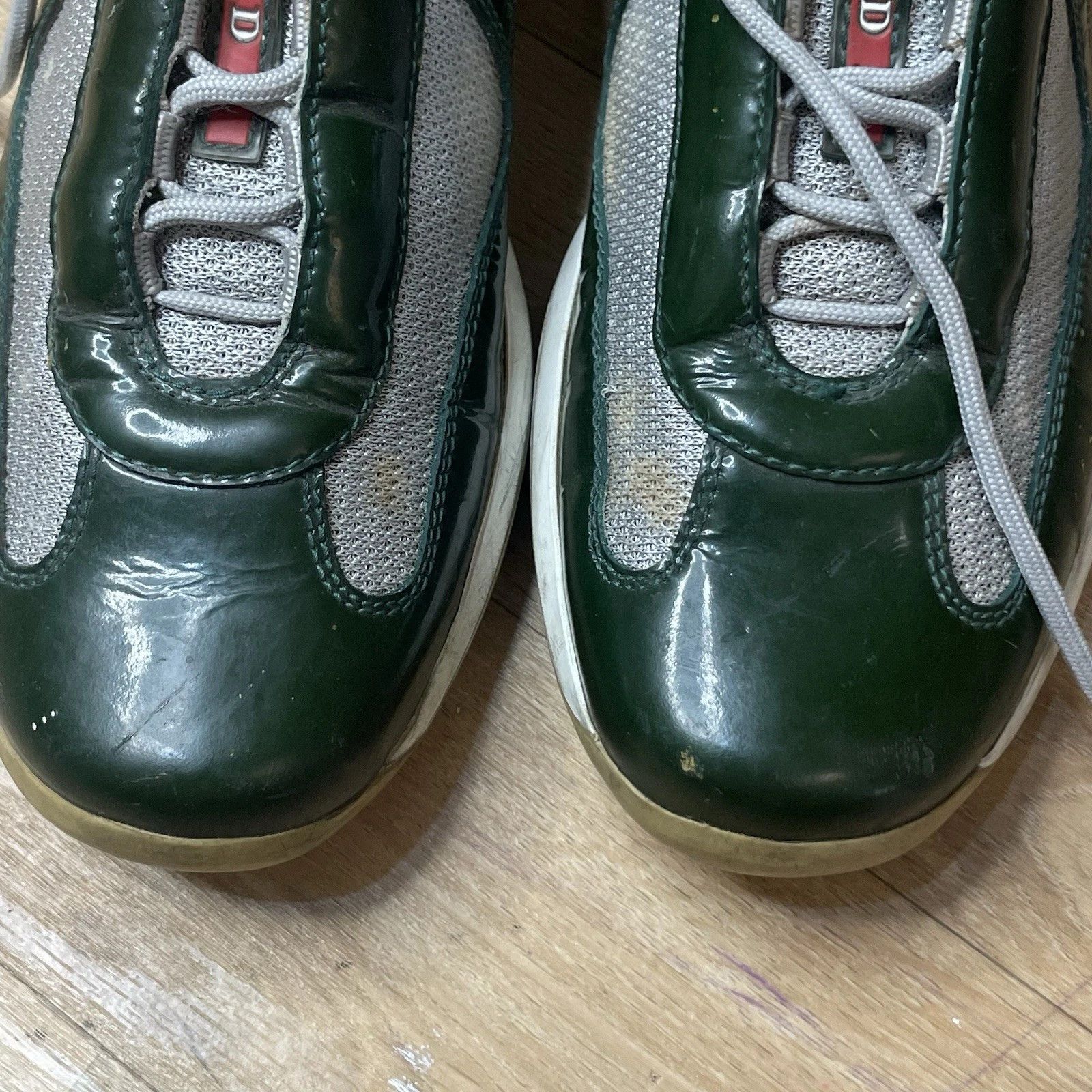 Prada Prada America's Cup Linea Rossa green Patent Leather Mesh Size US 8 / IT 38 - 3 Thumbnail