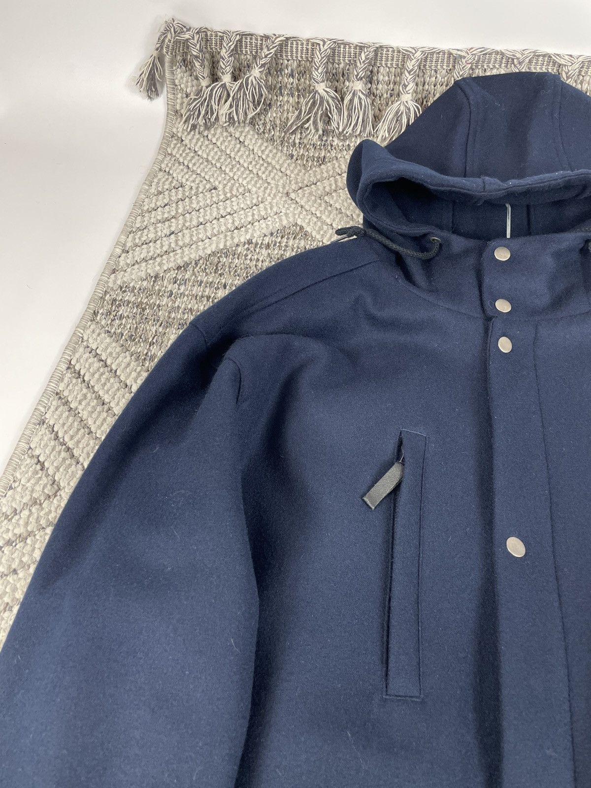 Adidas 00s Adidas Originals Vintage Wool Coat Navy Blue early 2000s Size US L / EU 52-54 / 3 - 6 Thumbnail