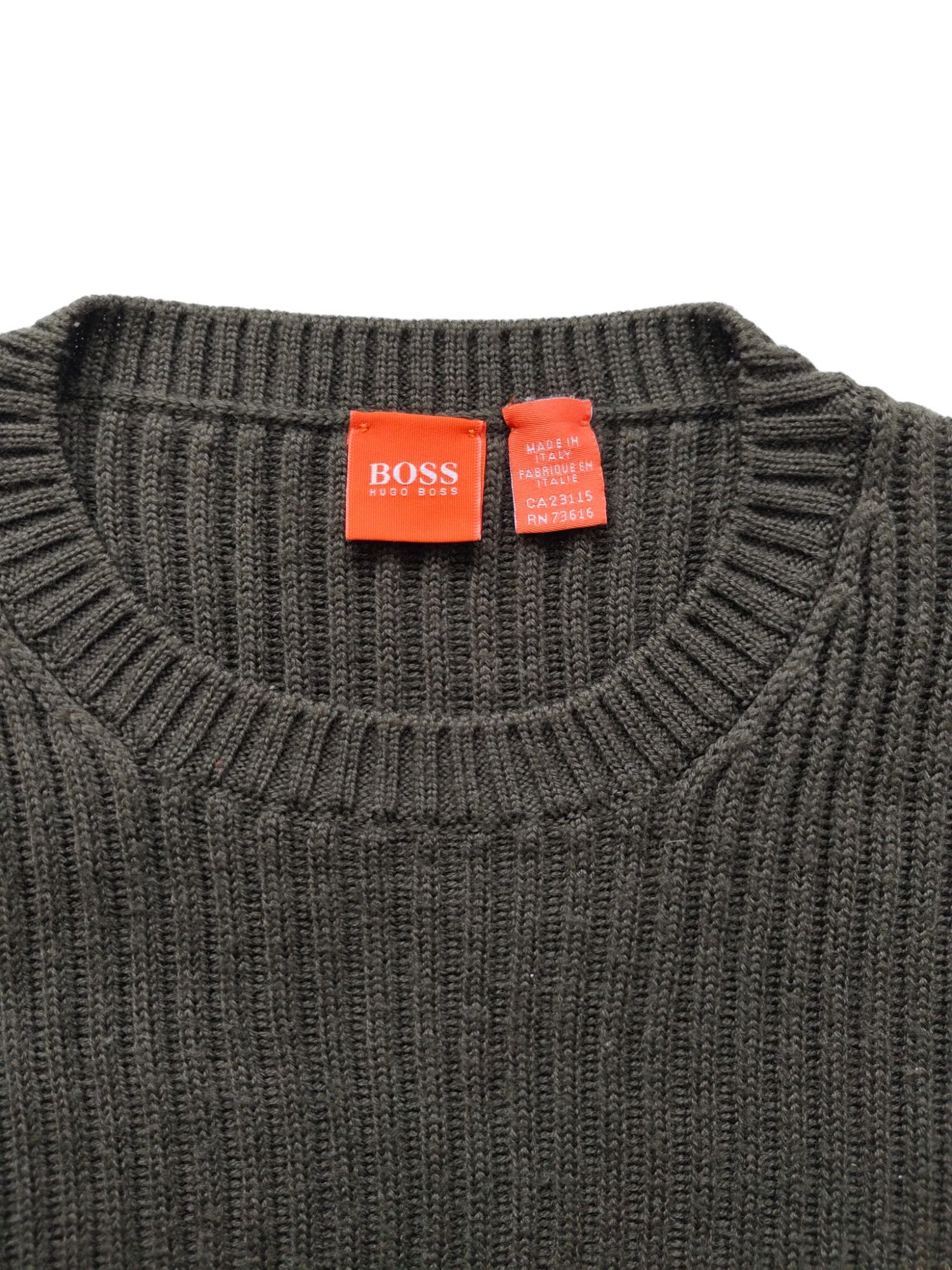 Hugo Boss Boss Hugo Boss Khaki Wool Pullover Size US L / EU 52-54 / 3 - 4 Thumbnail